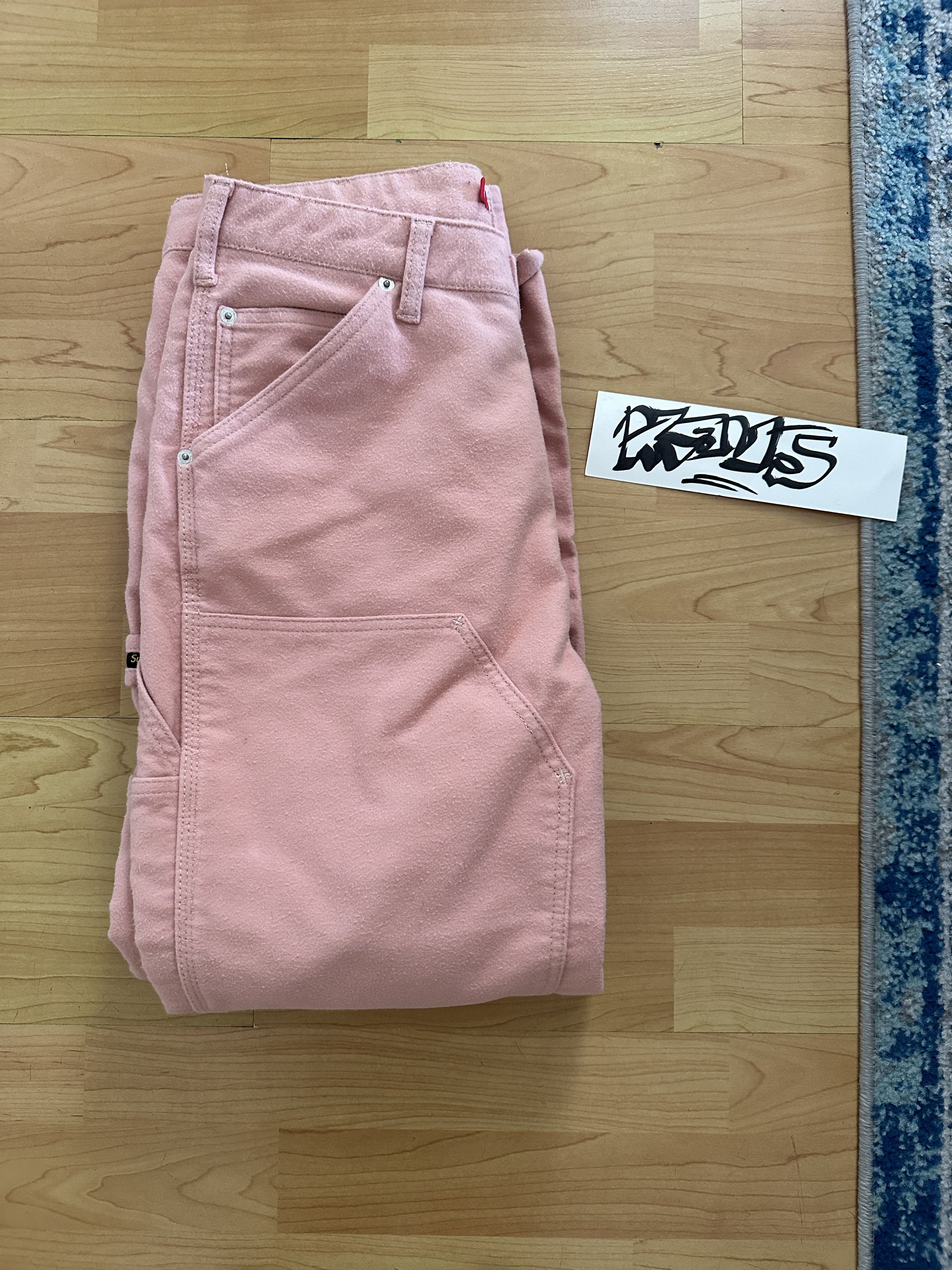 image of Supreme Moleskin Double Knee Painter Pant (Fw23) - Size 30 in Pink, Men's