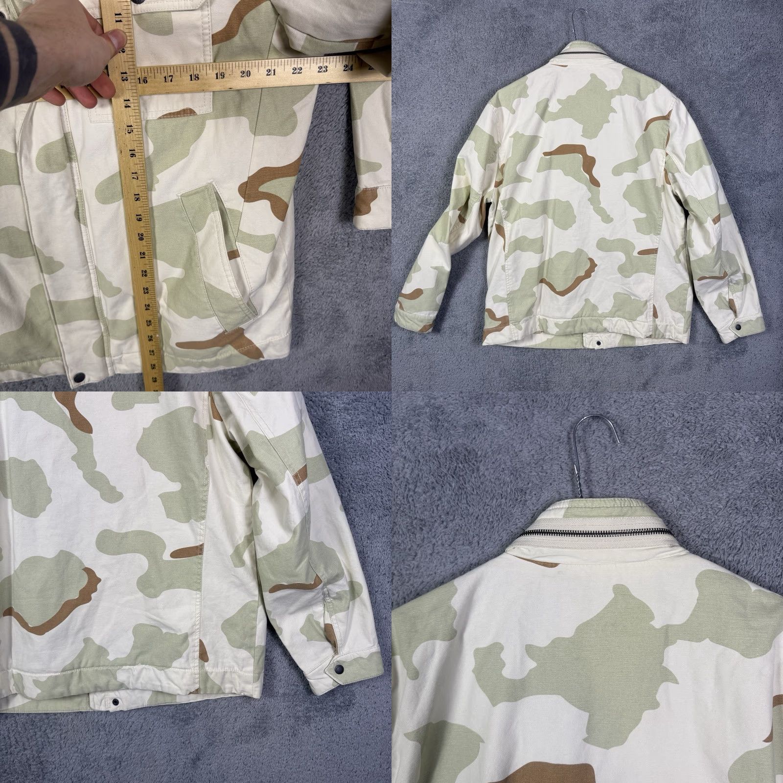 Levi's Levis Trucker Jacket Mens L Field Military Green Desert Full Zip Bomber Camouflage Shirt/Coat Jacket Mens L Green 90s? Size US L / EU 52-54 / 3 - 8 Thumbnail