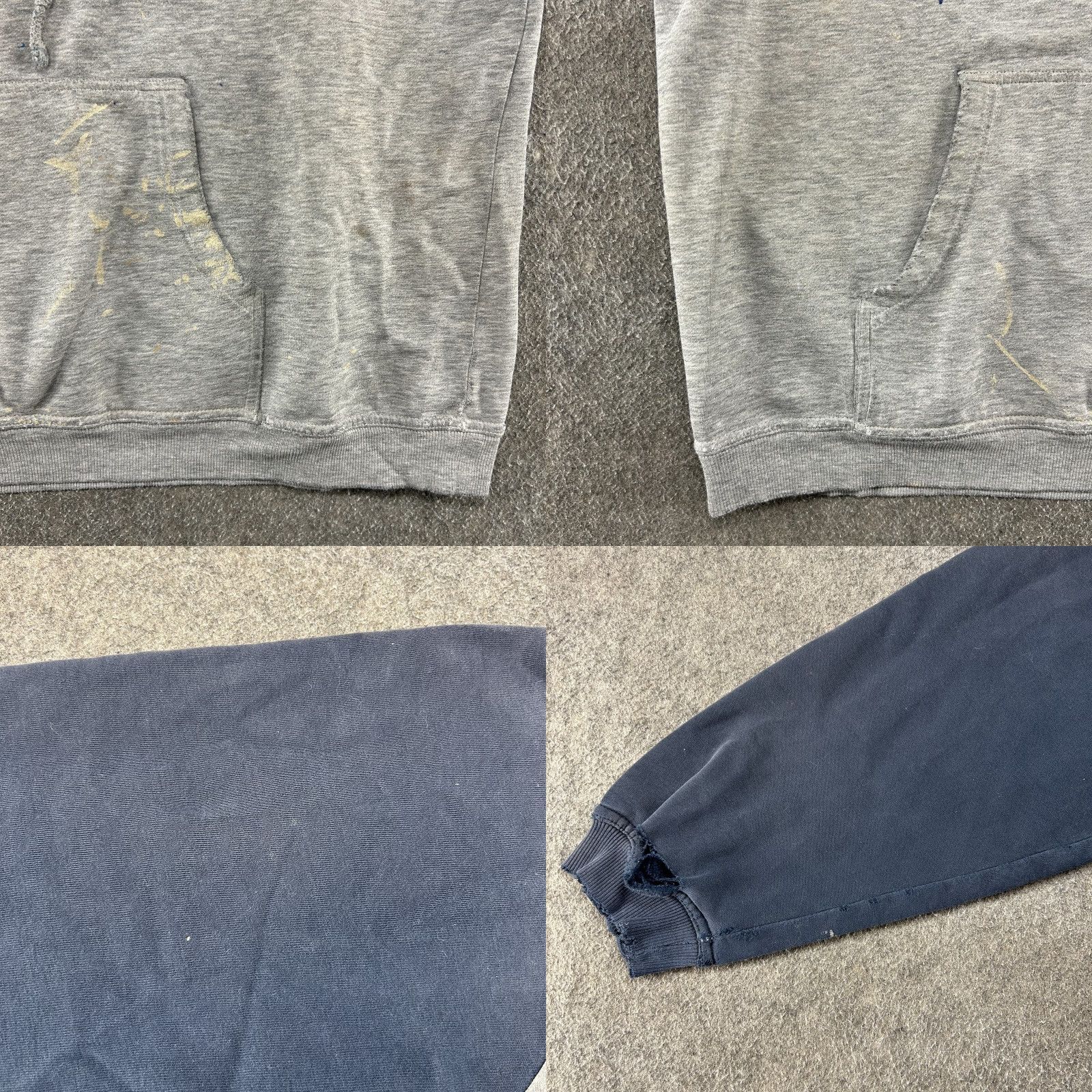 Billabong VINTAGE Billabong Hoodie Mens XL Gray Blue Navy Pullover Sweatshirt Thrashed 90s Hooded Pockets Crew Neck All Seasons Size US XL / EU 56 / 4 - 8 Thumbnail