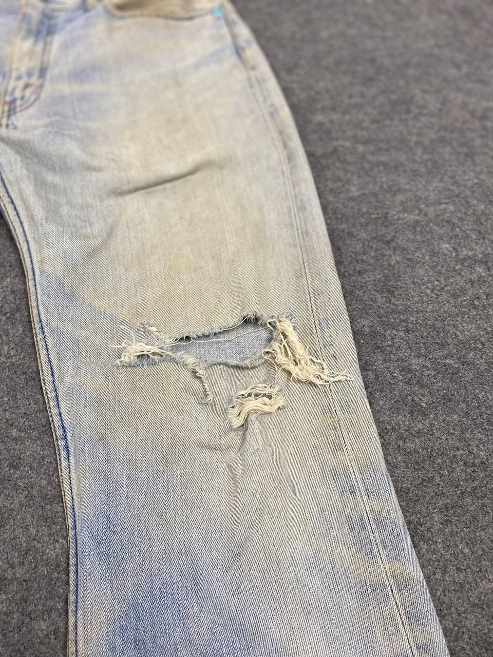 Levi's vintage levis 505 distressed denim nice design Size US 33 - 14 Thumbnail