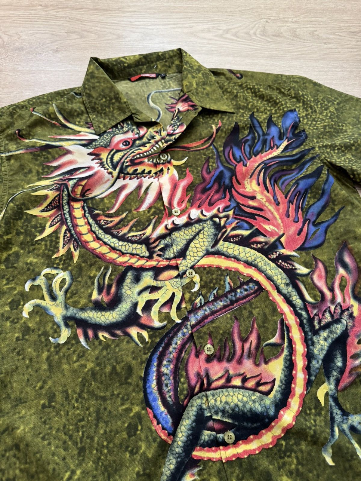 Japanese Brand Vintage 00’s Giorgio y2k Japanese Dragon Ahirt Size US L / EU 52-54 / 3 - 2 Thumbnail