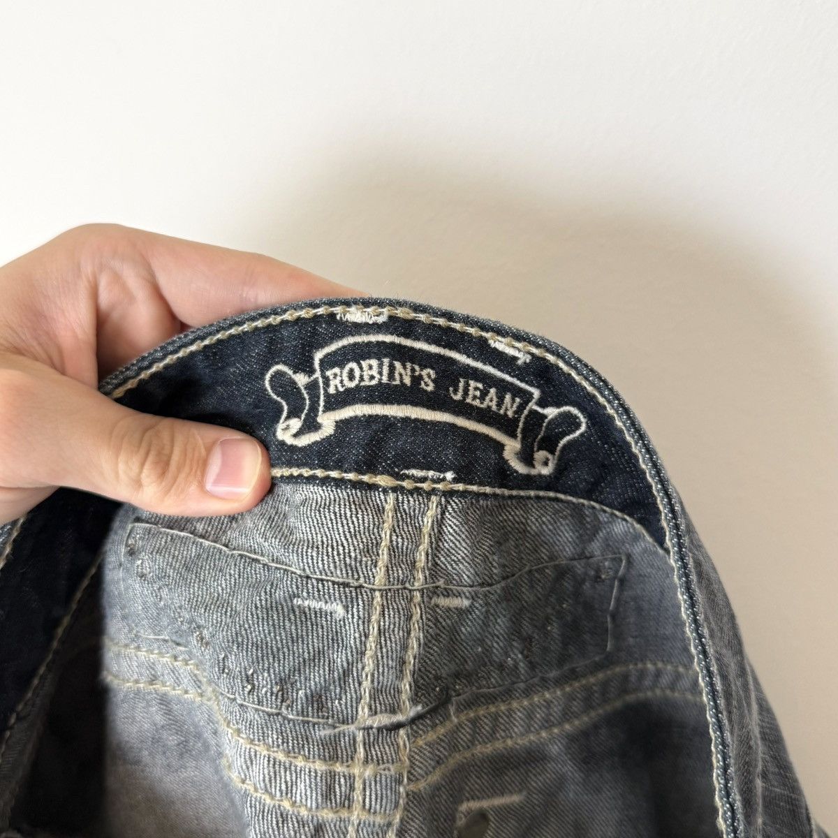 Robins Jeans Robin’s Jeans Racer Faded Leather Accent Bootcut Denim Y2K Size US 34 / EU 50 - 15 Thumbnail