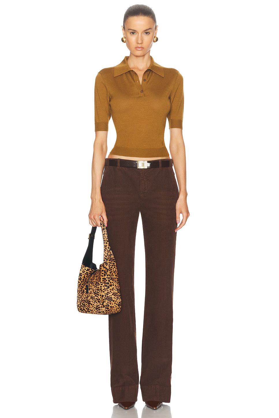 Saint Laurent Paris o1bcso1str1125 Bootcut Pants In Corduroy in Chocolate Brown Size 26" / US 2 / IT 38 - 5 Thumbnail