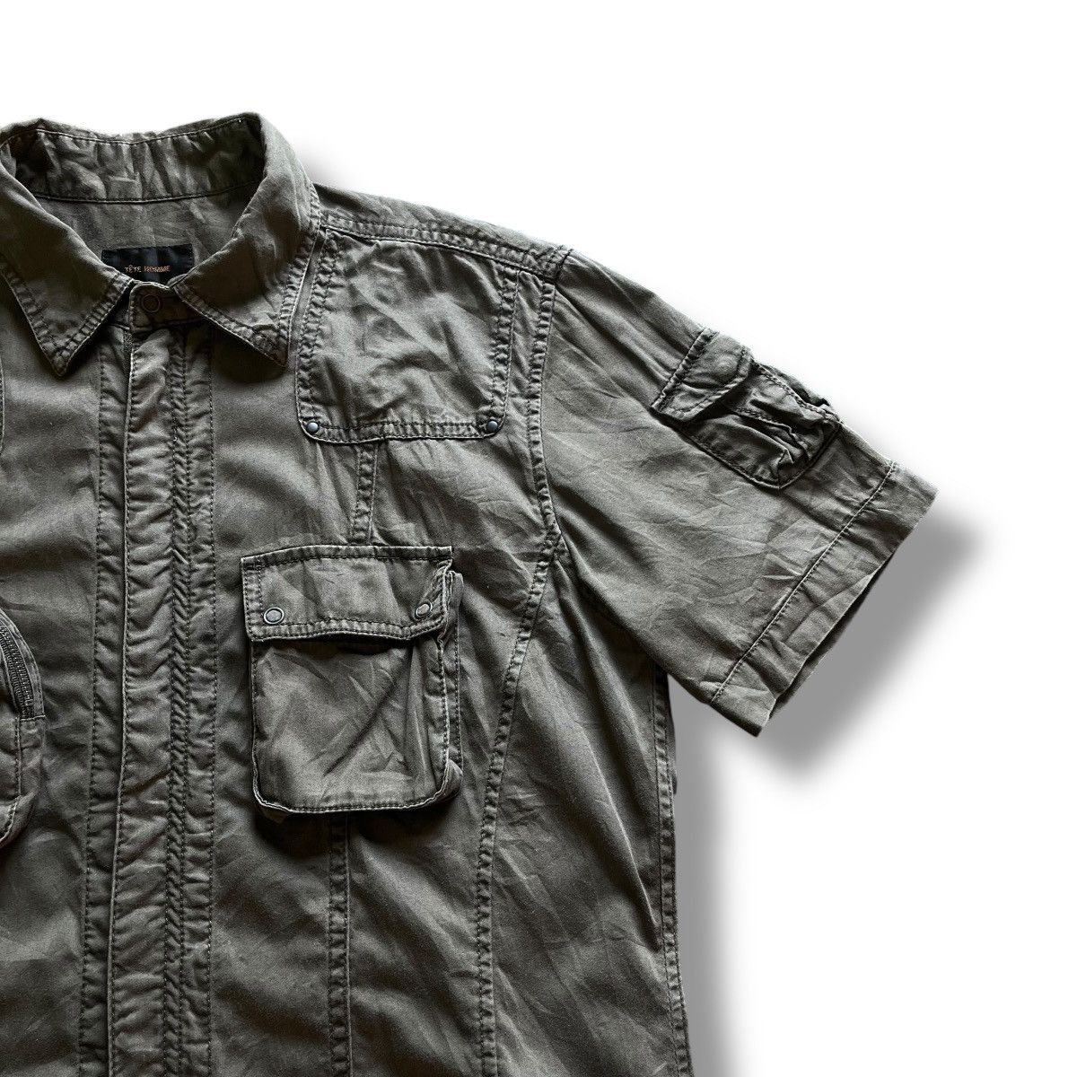 Issey Miyake OFFER🤝 TETE HOMME ISSEY MIYAKE ARMY STYLE ZIPPED UP SHIRT Size US M / EU 48-50 / 2 - 3 Thumbnail