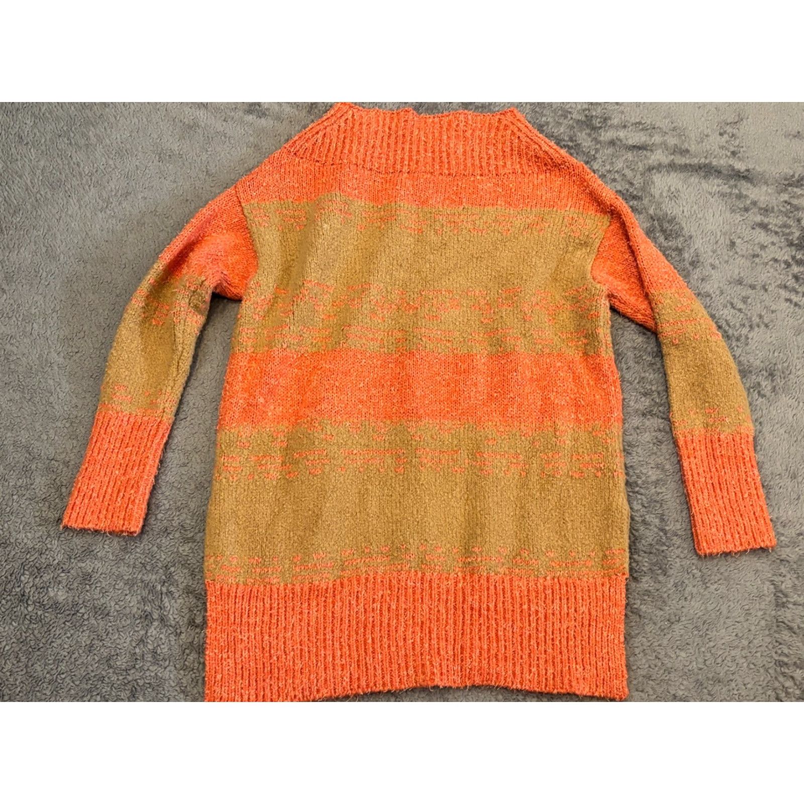 Anthropologie VINTAGE Anthropologie Pilcro Rugby Tunic Striped Orange Sweater Size Small Fuzzy Mens? Womens? Size S / US 4 / IT 40 - 5 Thumbnail