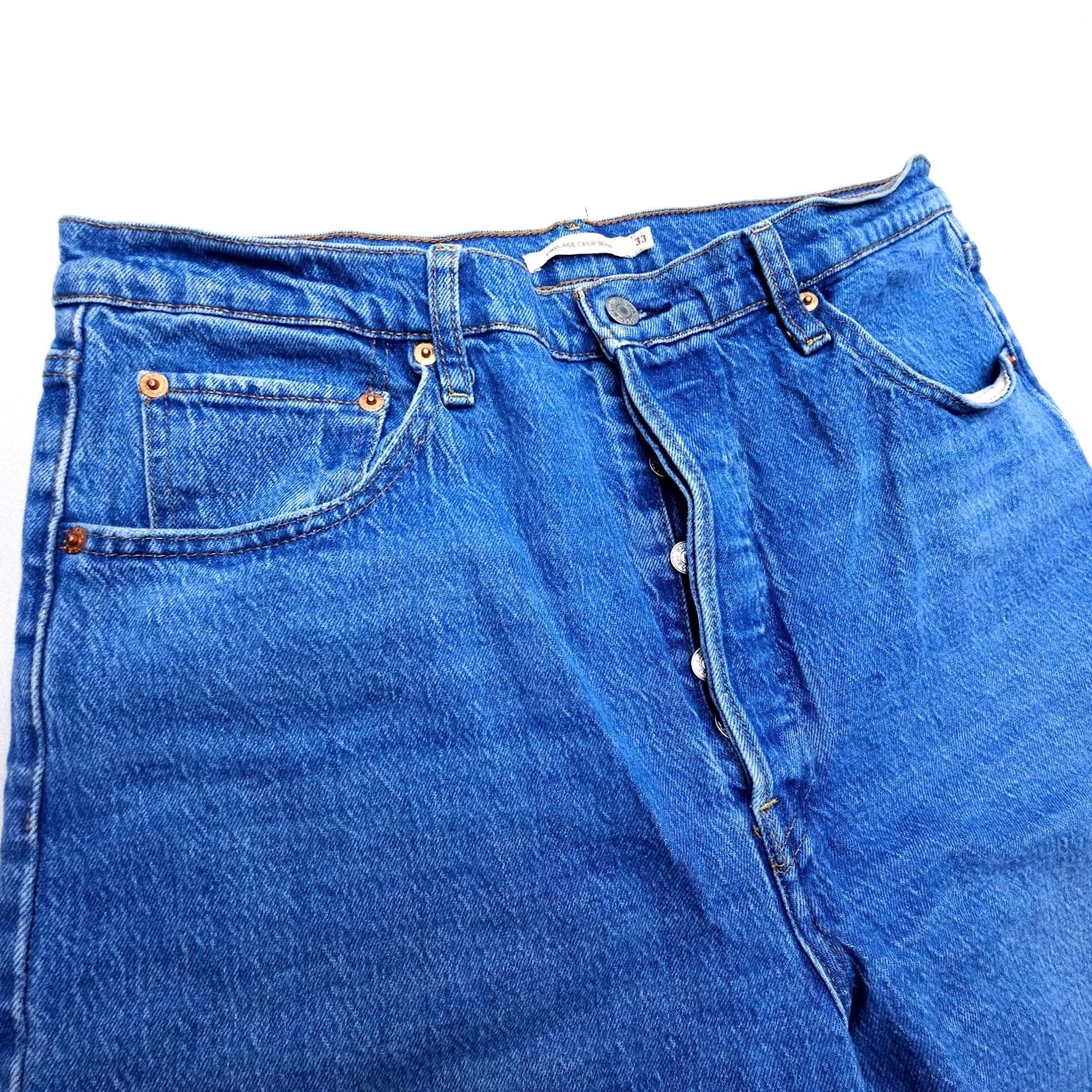 Levi's Levi's Premium Ribcage Crop Boot Jeans Womens 33 High Rise Button Fly Blue Denim Size 24" / US 00 / IT 34 - 3 Thumbnail