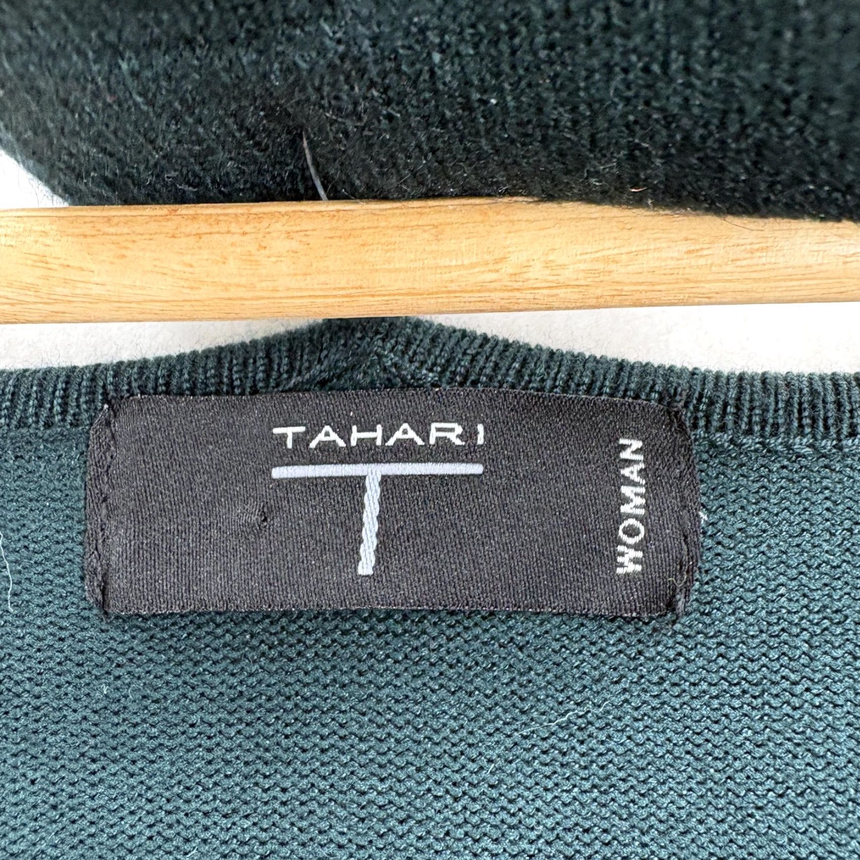 Vintage Tahari Sweater Tunic Womens 1X Green Pine Boat Neck Long Sleeve Christmas NWT Size XL / US 12-14 / IT 48-50 - 4 Thumbnail