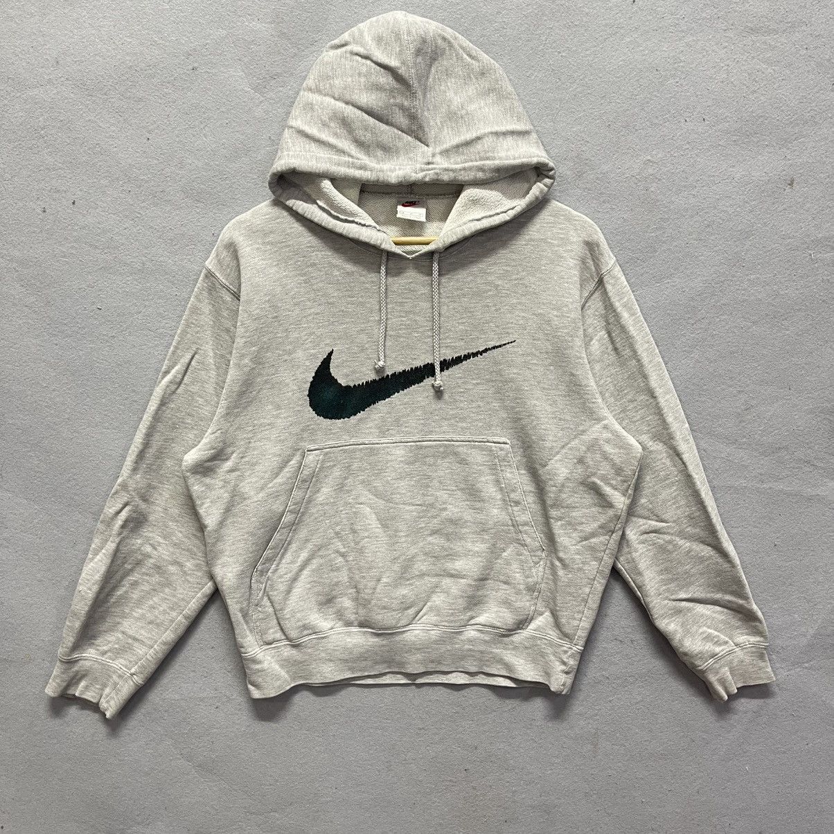 Nike Vintage Nike Swoosh Hoodie – Heather Gray – Made in Vietnam Size US M / EU 48-50 / 2 - 1 Thumbnail