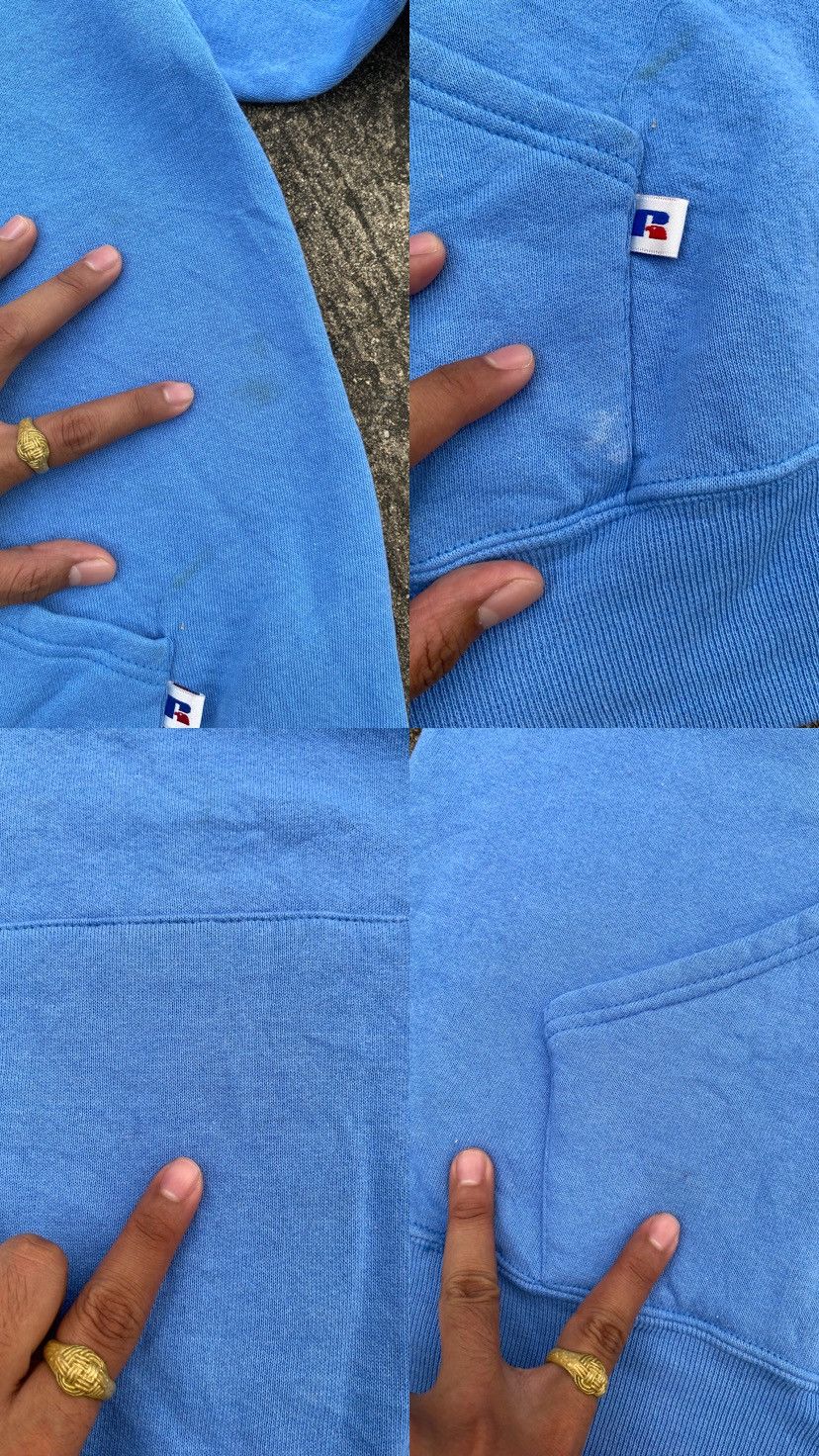 Vintage Vintage Russell Athletic Hoodie Baby Blue Size US L / EU 52-54 / 3 - 11 Thumbnail