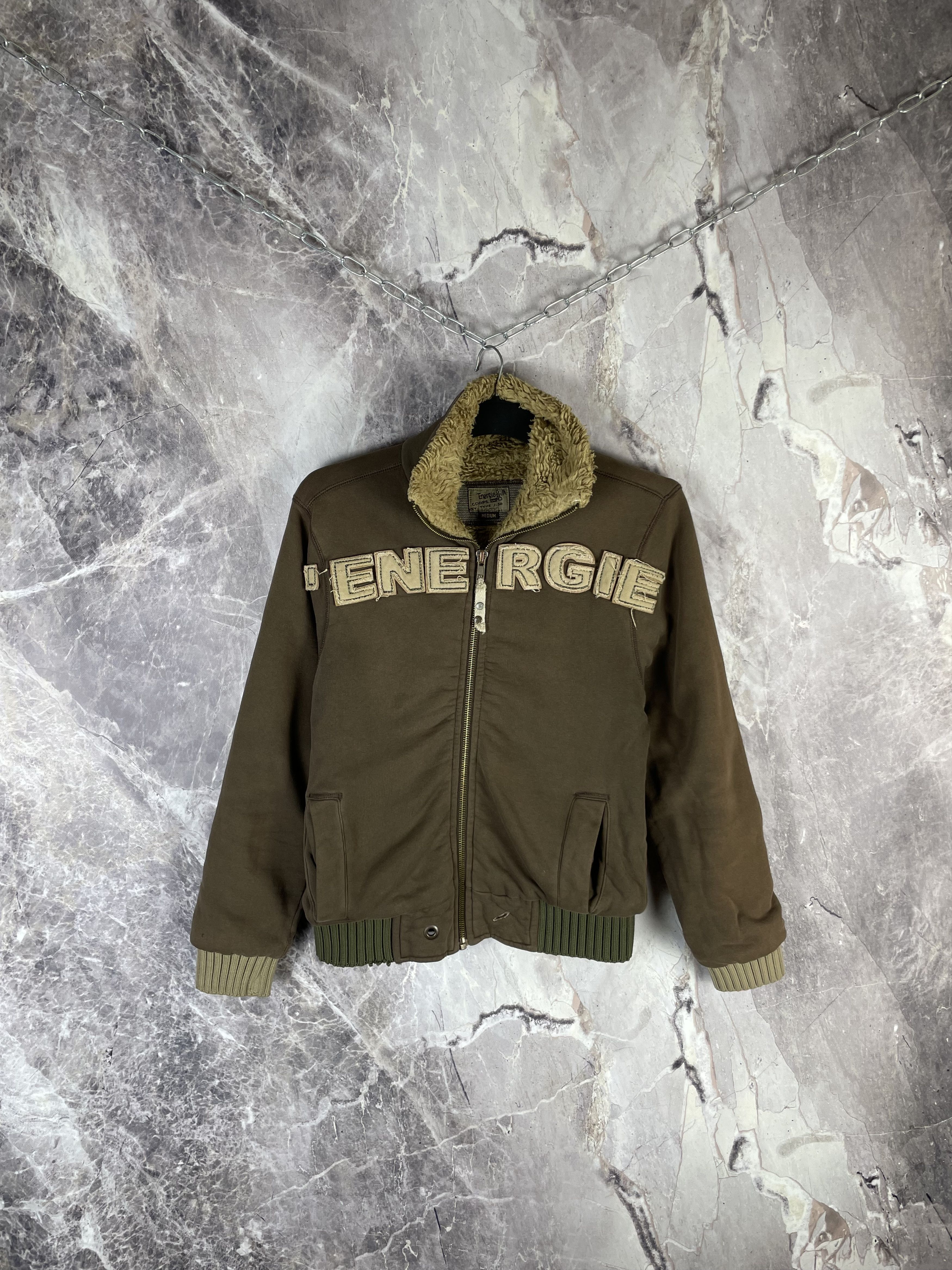 Energie Vintage Faux Fur Logo Energie by Miss Sixty Zip Hoodie Size US M / EU 48-50 / 2 - 1 Thumbnail