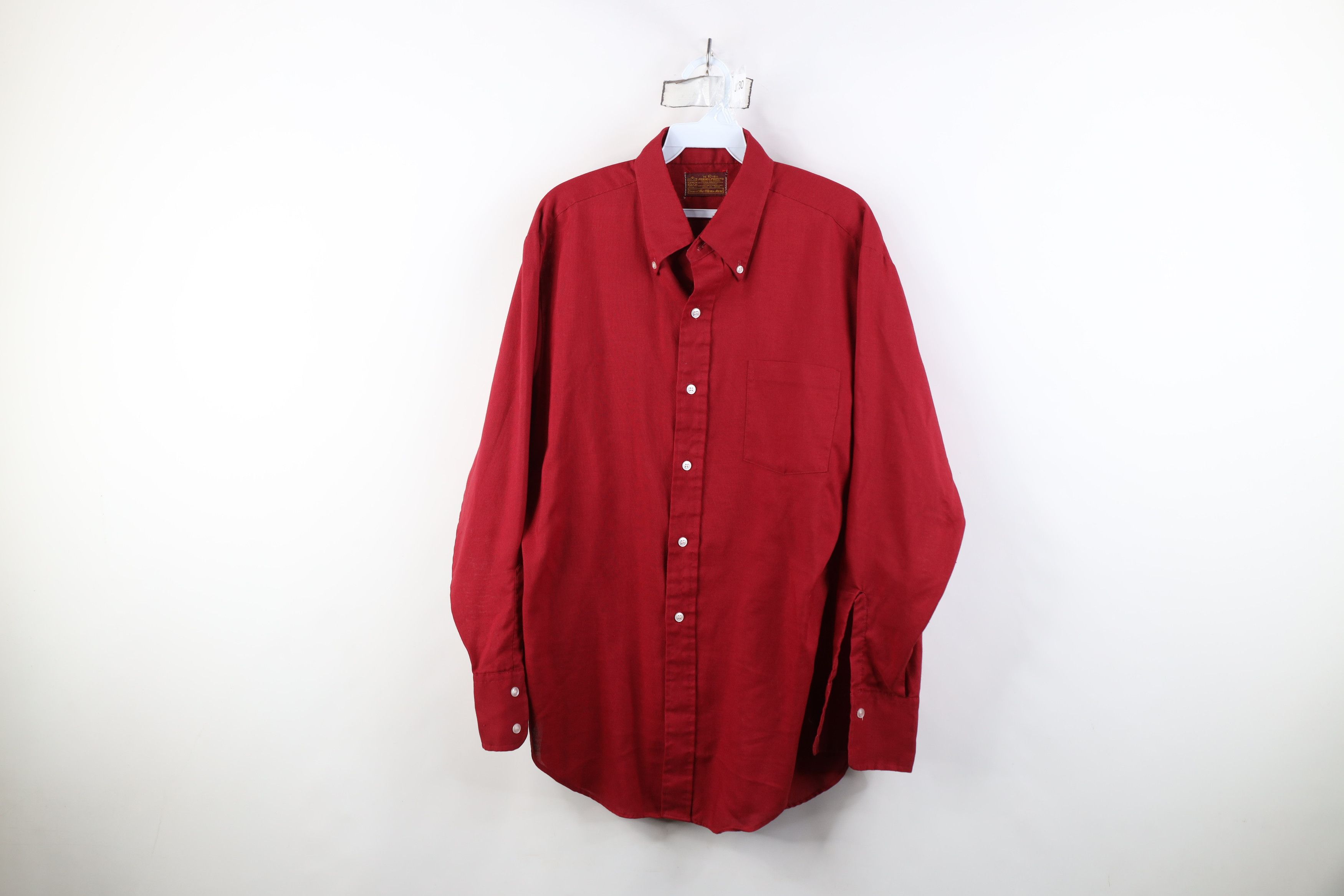 Vintage Vintage 70s Streetwear Knit Collared Button Down Shirt Red Size US L / EU 52-54 / 3 - 1 Thumbnail