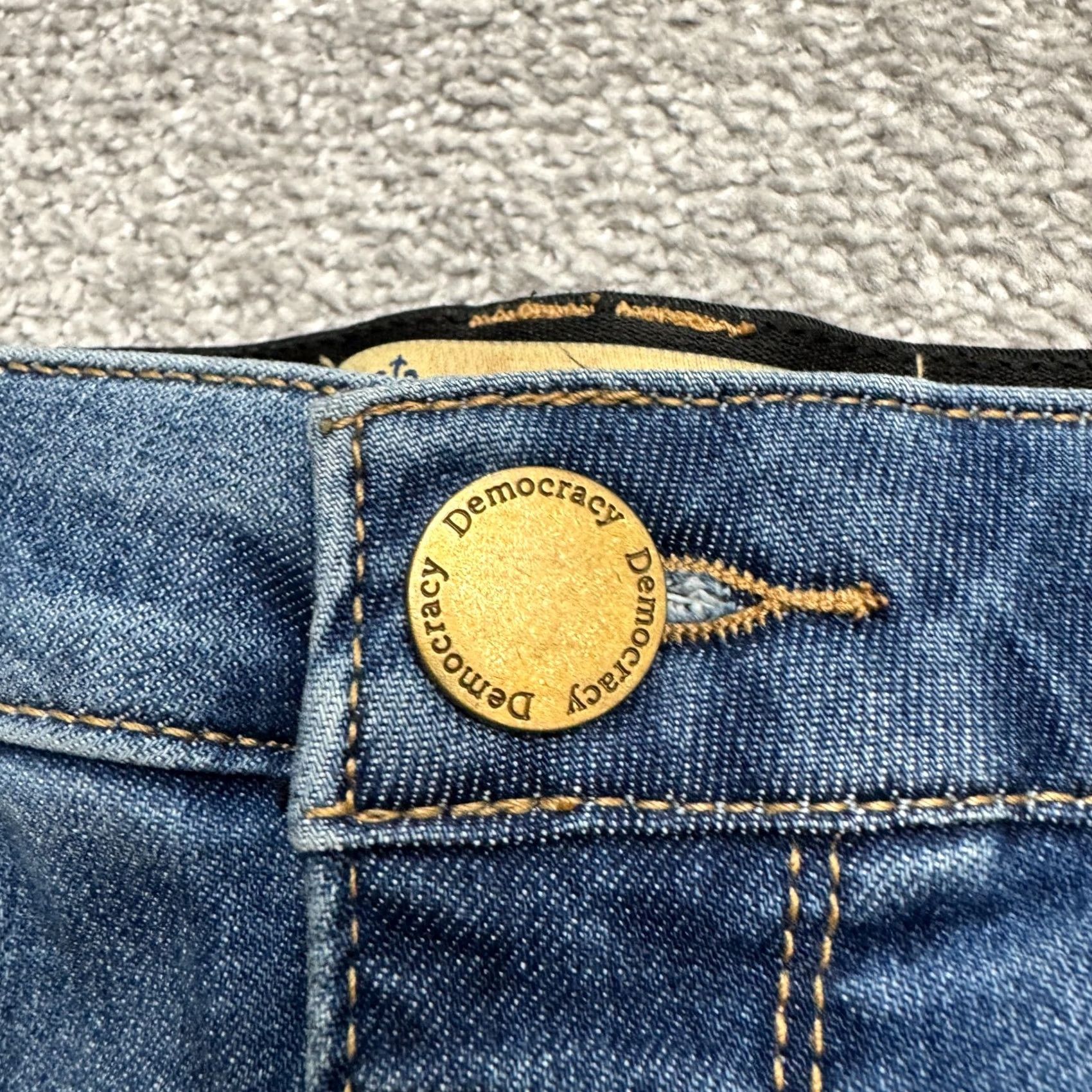Vintage Democracy AB Solution High Rise Denim Jeans Womens 6 Blue Medium Wash Slim Straight Pockets 5-Pocket Design Jeans Size 28" / US 6 / IT 42 - 3 Thumbnail
