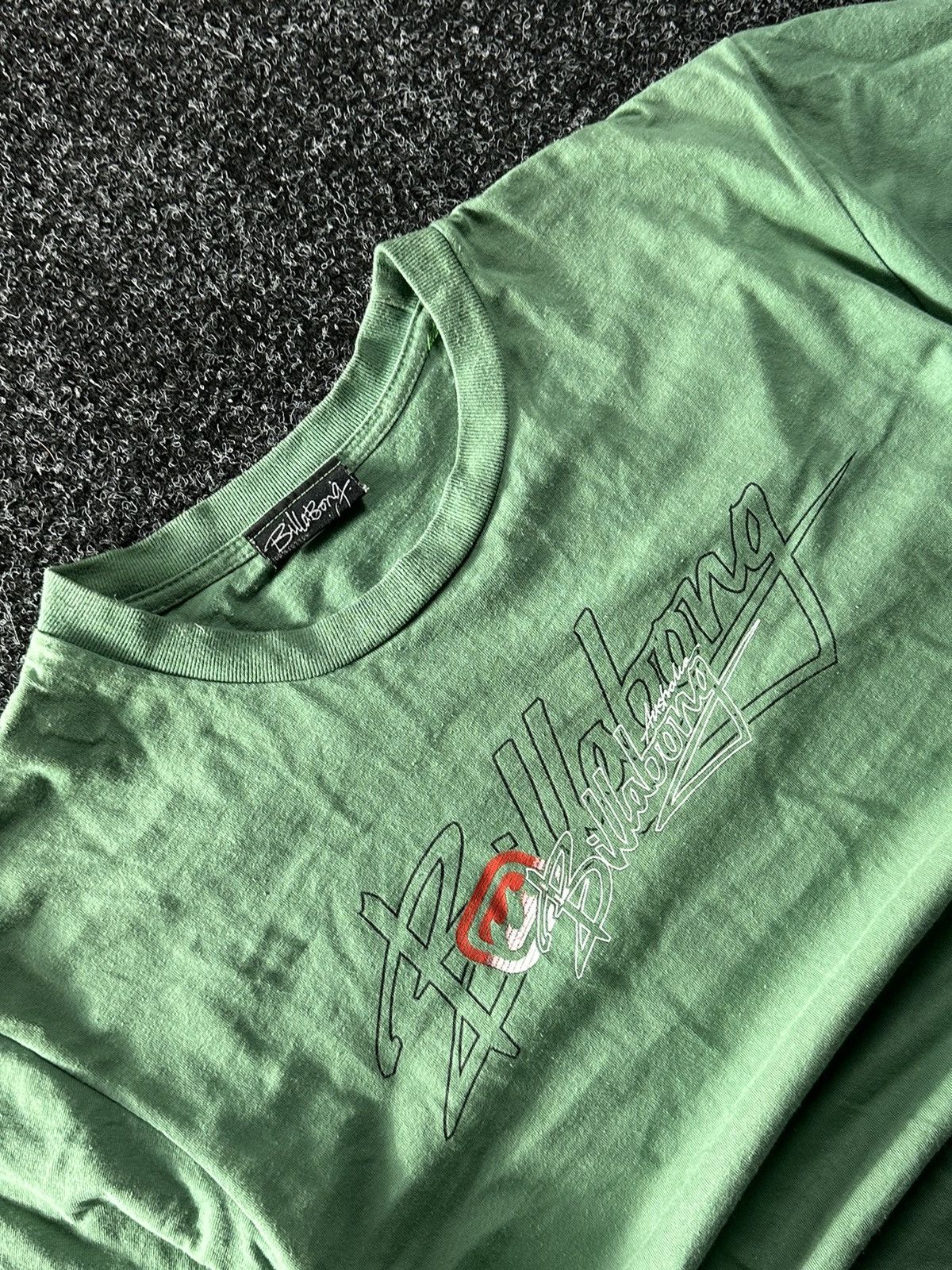Billabong × Vintage 🚨Vintage 90s Big Logo BILLABONG Green short sleeve Y2K Size US L / EU 52-54 / 3 - 4 Thumbnail