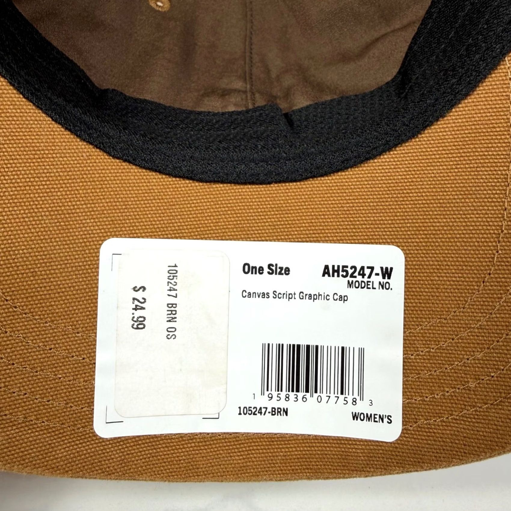 Carhartt Carhartt Canvas Script Graphic Cap Brown Womens One Size AH5247W Adjustable Cap Size ONE SIZE - 7 Thumbnail