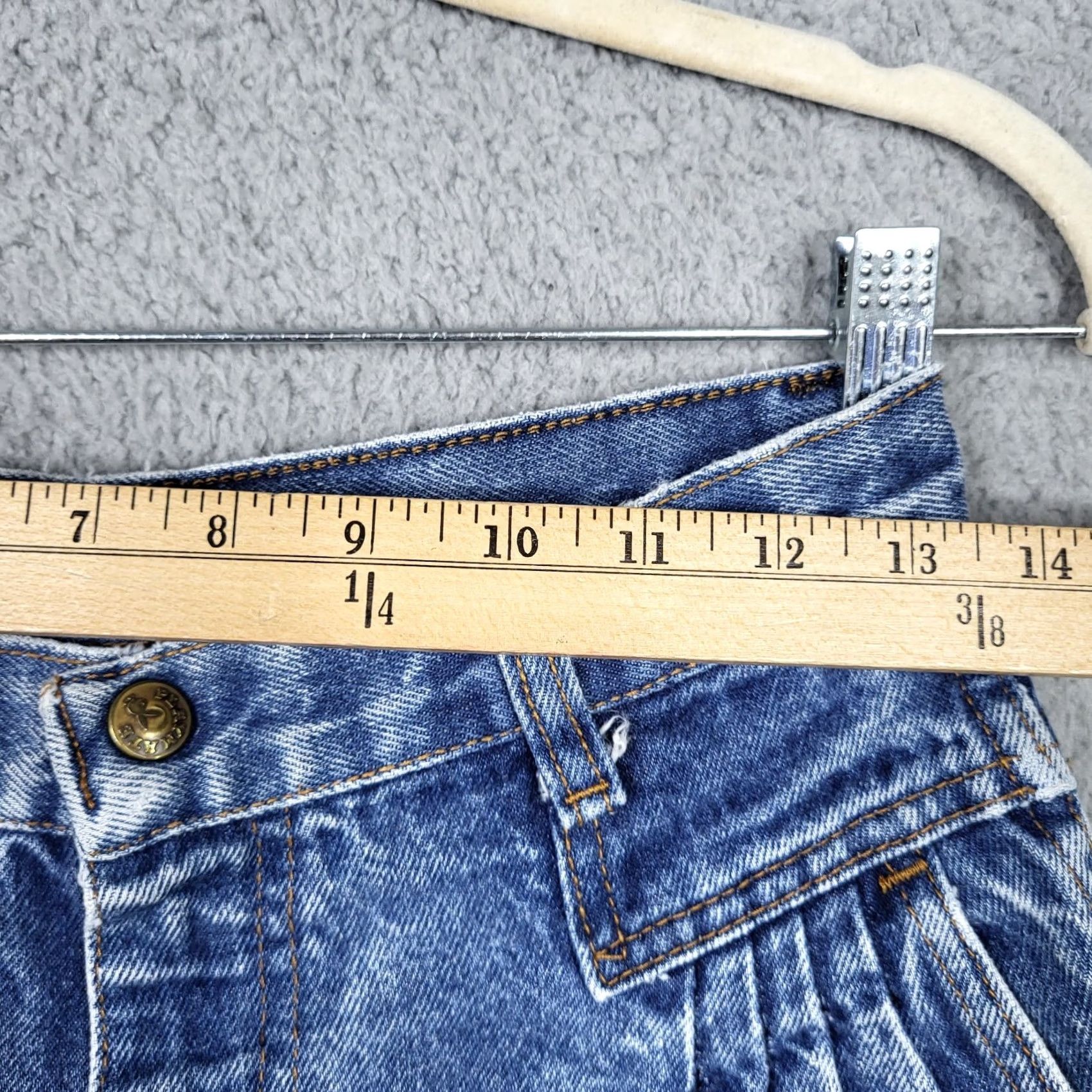 Denime VINTAGE Playmate Denim Jeans Women 11/12 High Rise Blue 5-Pocket Belted Casual Vintage Womens Jeans Size 32" / US 10 / IT 46 - 2 Thumbnail