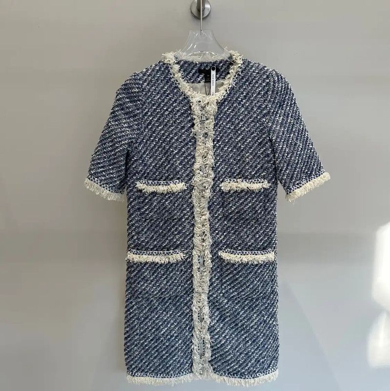 Louis Vuitton Louis Vuitton Blue Cotton Blend Long Coat 0089 Size XS / US 0-2 / IT 36-38 - 1 Thumbnail
