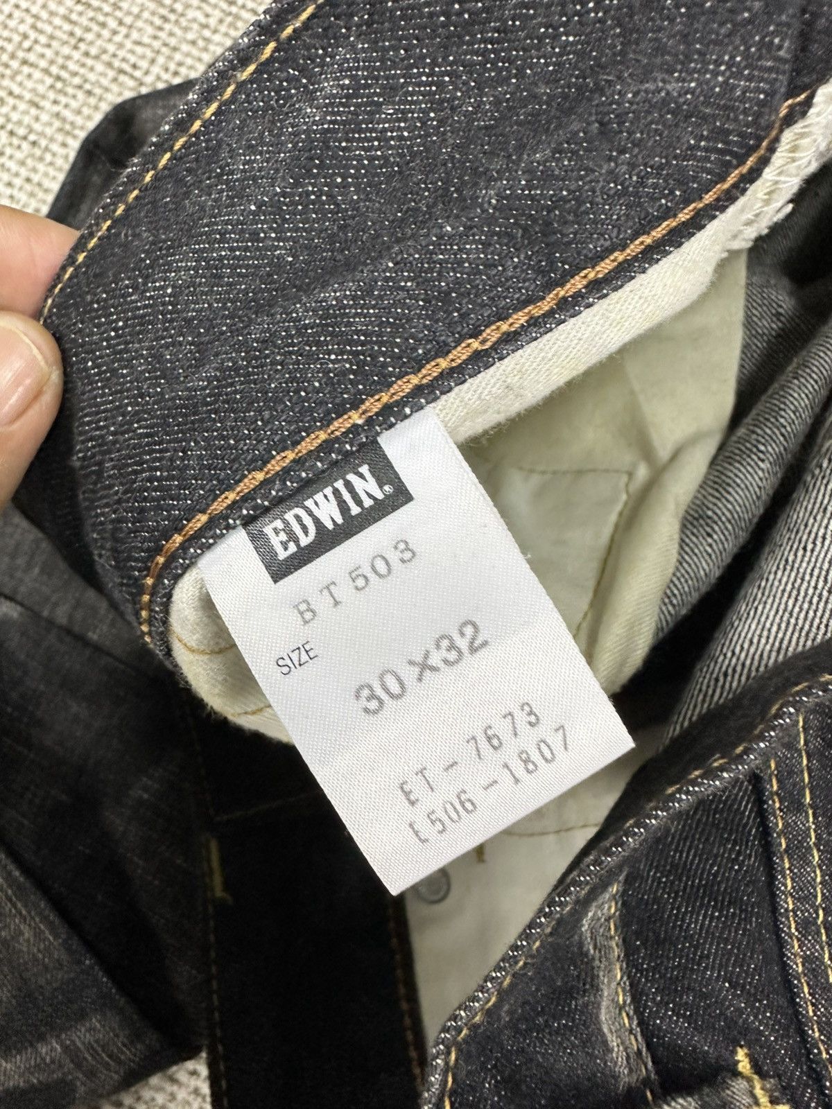Edwin Vintage Edwin 503 Blue Trip Black Denim 33x34 D775 Size US 33 - 16 Thumbnail
