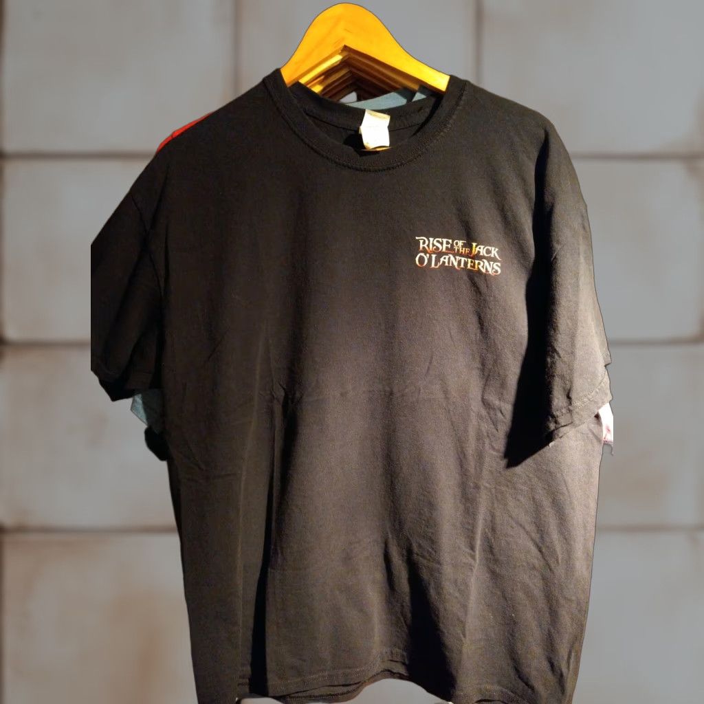 Gildan VINTAGE Halloween T Shirt Rise Of The Jack O Lanterns Spooky Scary XL Black Men T-Shirt XL Halloween Mens Size US XL / EU 56 / 4 - 1 Thumbnail