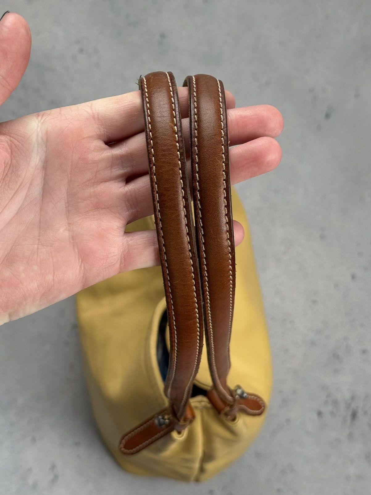 Felisi Felisi Italian Leather Shoulder Bag Yellow Brown 90s Classic Size ONE SIZE - 8 Thumbnail