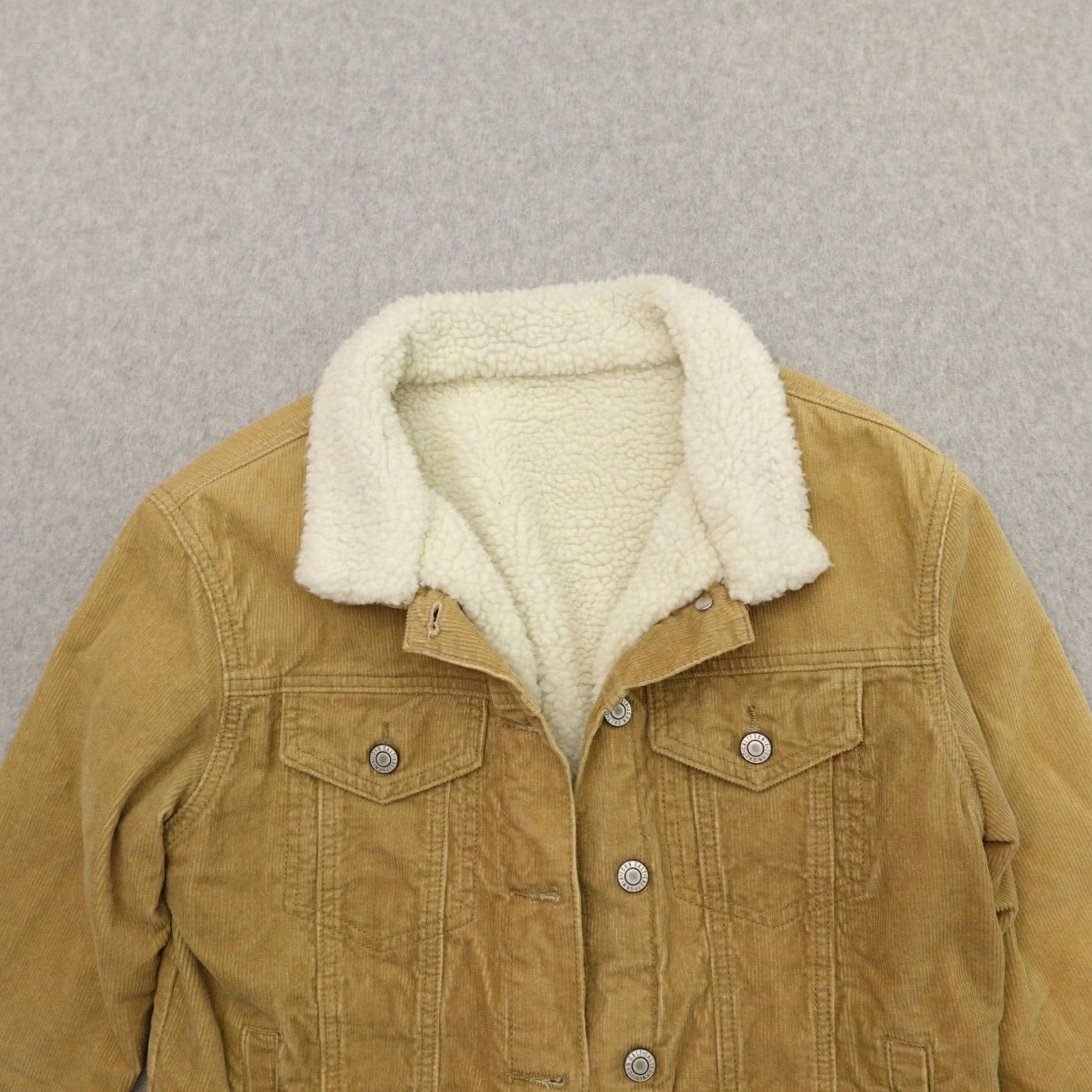 Vintage VINTAGE John Galt Jacket Women Small Corduroy Shacket Beige 18X22 Y2k Sherpa Trucker Melville Size S / US 4 / IT 40 - 7 Thumbnail