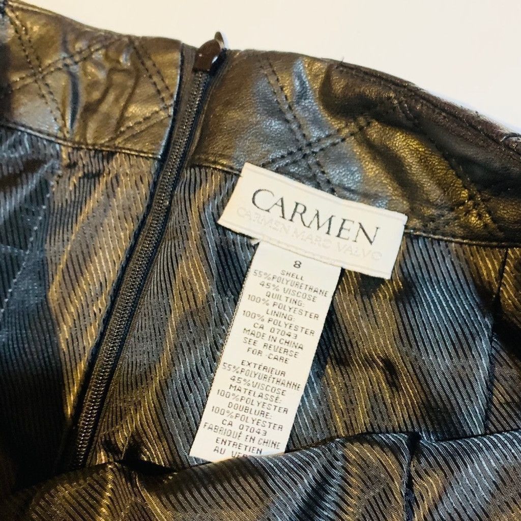 Other Carmen Marc Valvo faux leather skirt size 8 Size 30" / US 8 / IT 44 - 4 Thumbnail