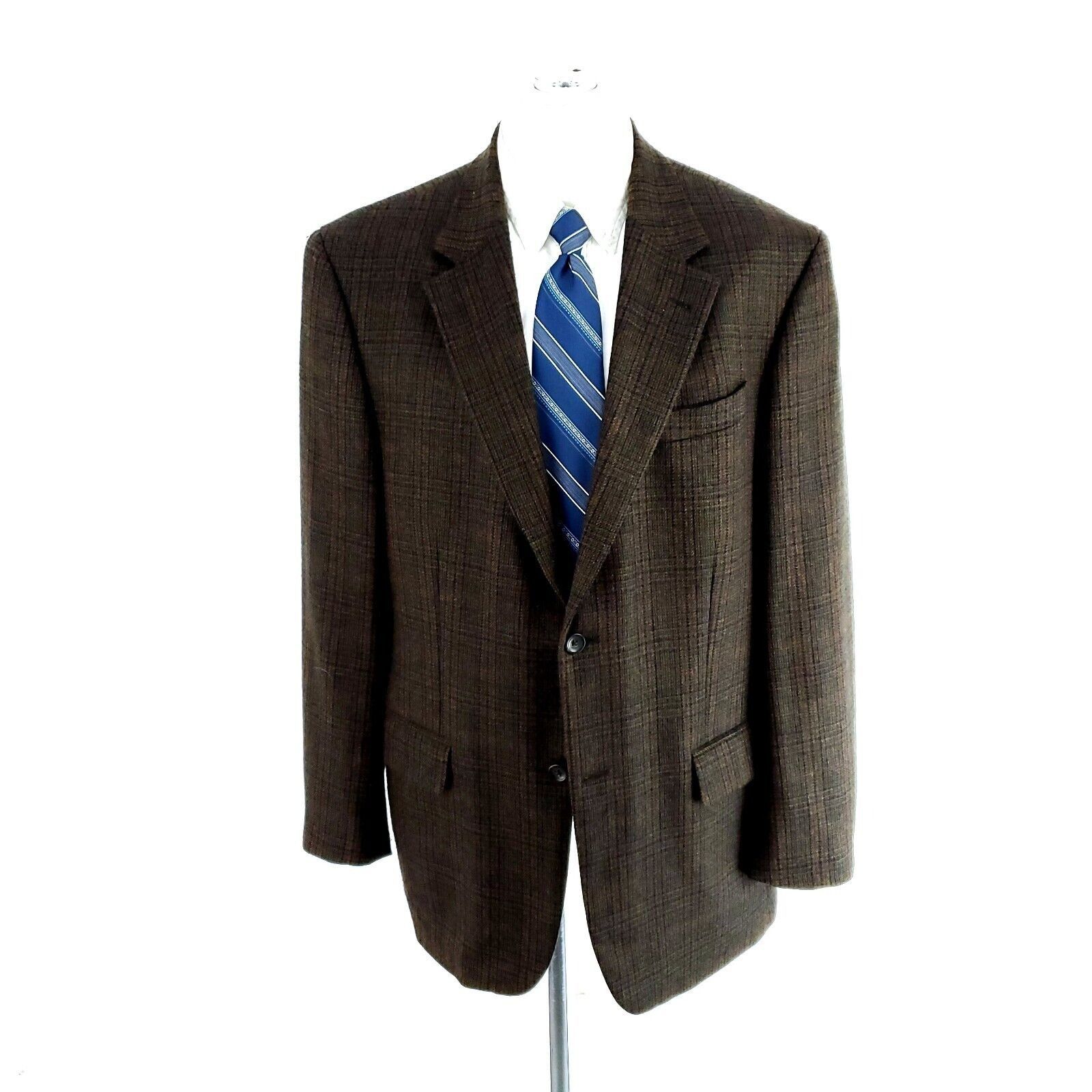 Oscar De La Renta Oscar De La Renta Tweed Lambswool 2 Button Sport Coat 44R Br Size 44R - 3 Thumbnail