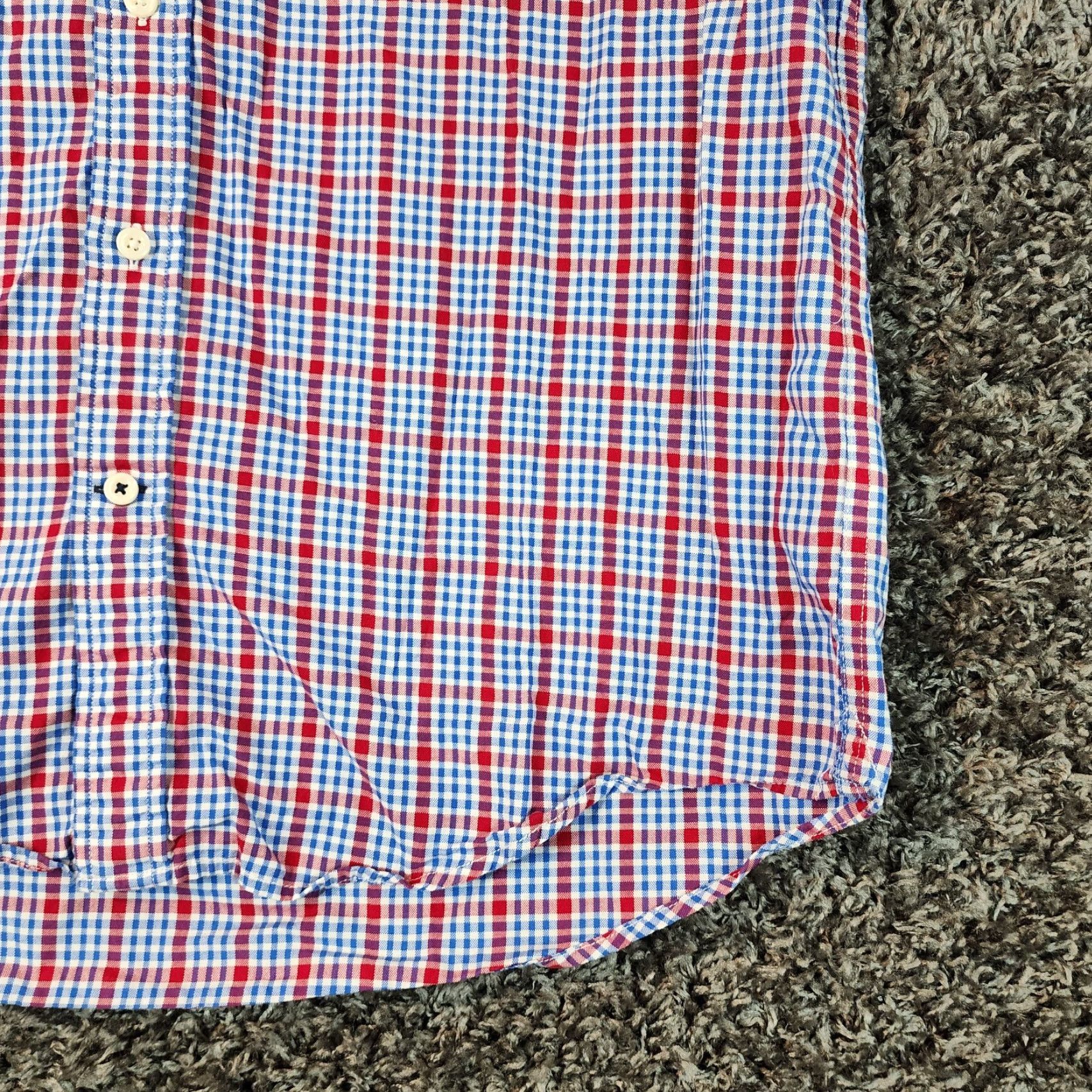 Tommy Hilfiger Tommy Hilfiger Plaid Button Up Mens Short Sleeve Shirt Size Large Red Blue Mens Size US 33 - 2 Thumbnail