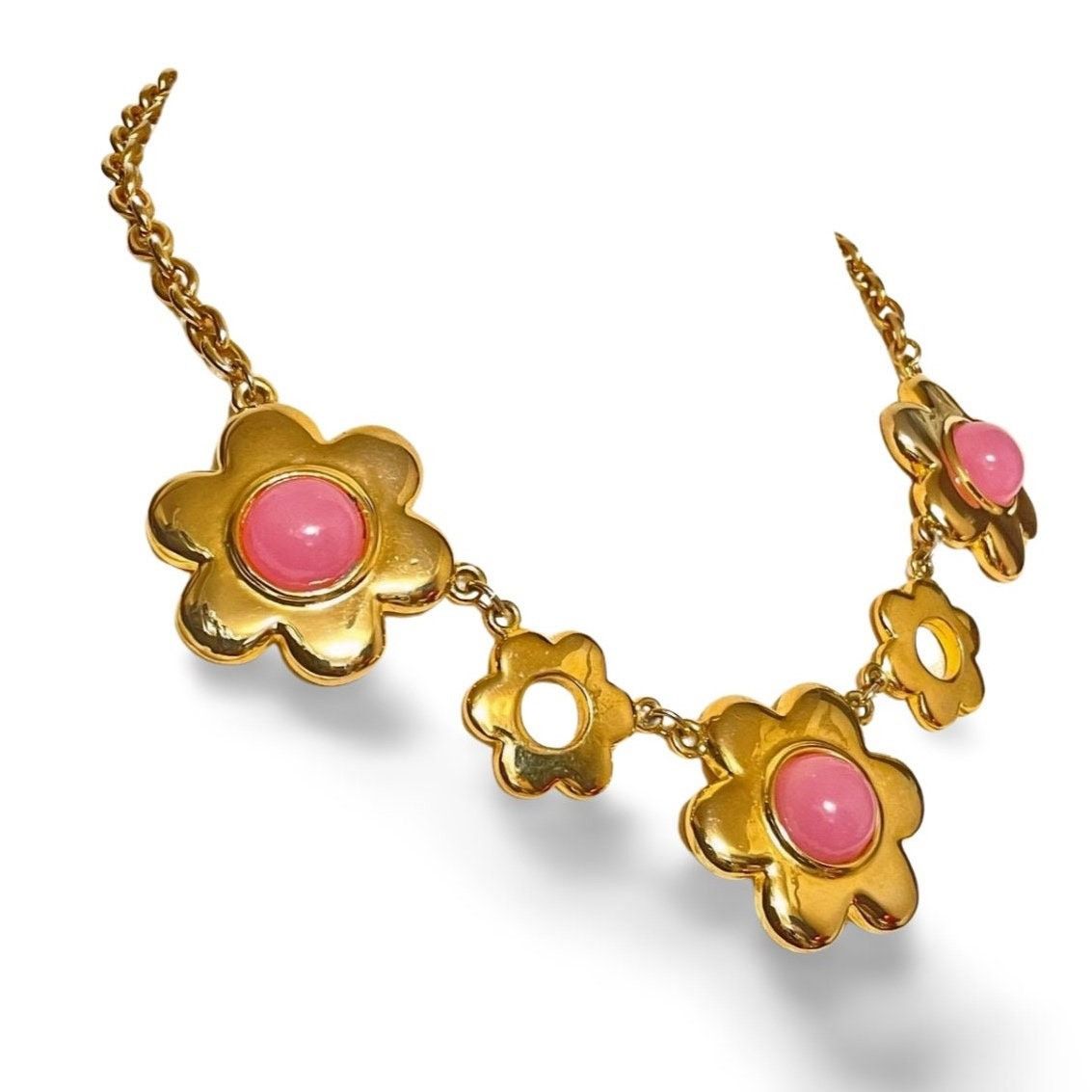 Moschino Vintage Moschino statement chain necklace with pink flower Size ONE SIZE - 1 Thumbnail