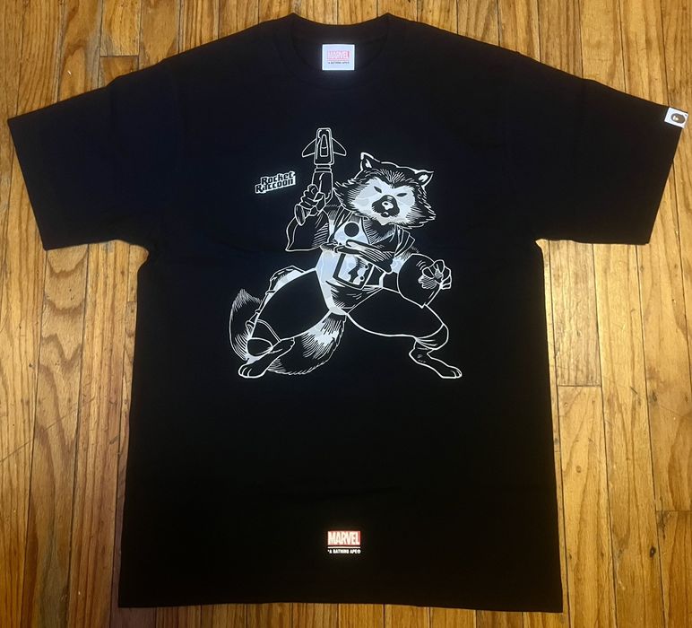 Bape Bape x Marvel Rocket Racoon Tee | Grailed