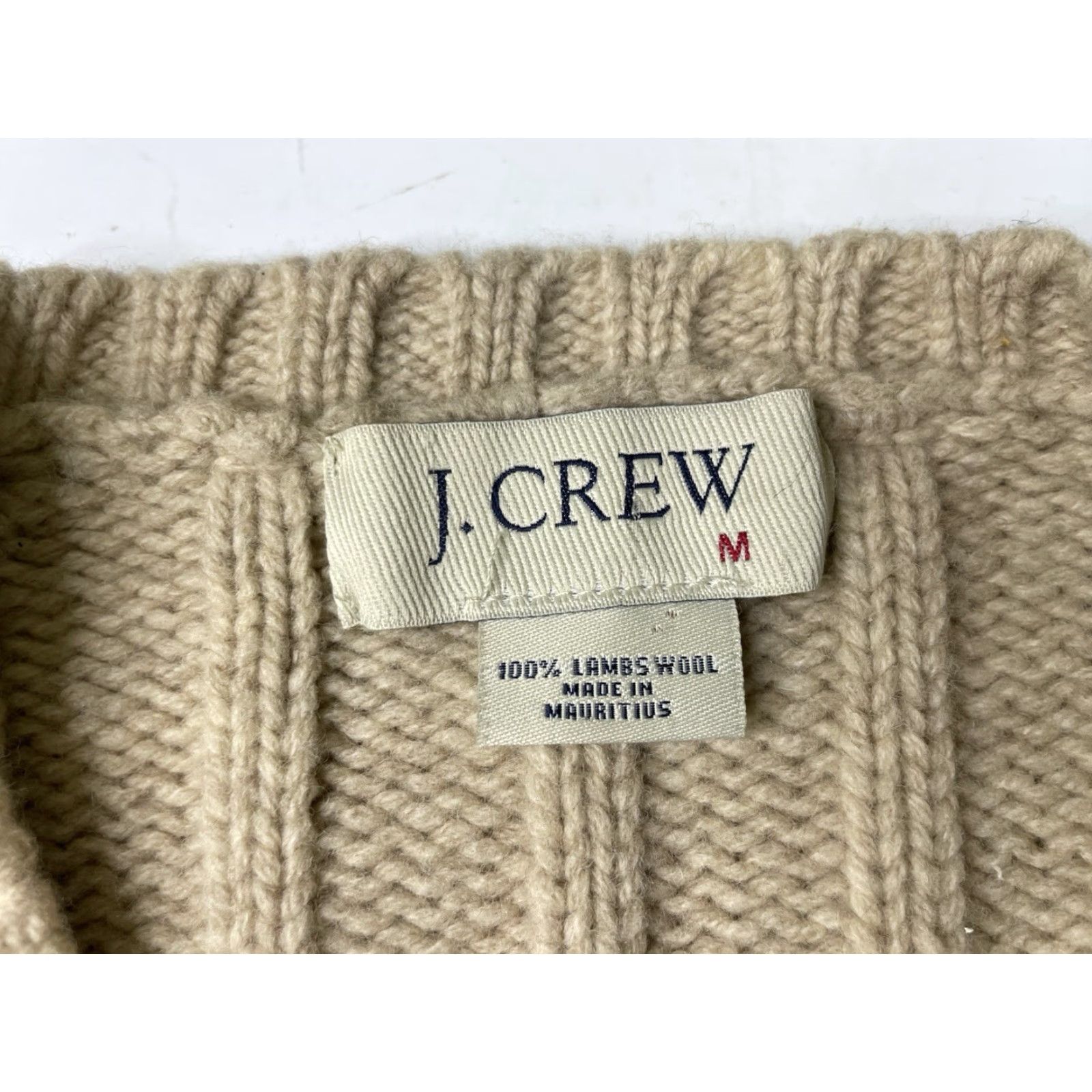 Vintage VINTAGE J Crew Sweater Men M V-Neck Lambswool Beige Ribbed Solid 100% Heavy Tan Beige Size US M / EU 48-50 / 2 - 3 Thumbnail