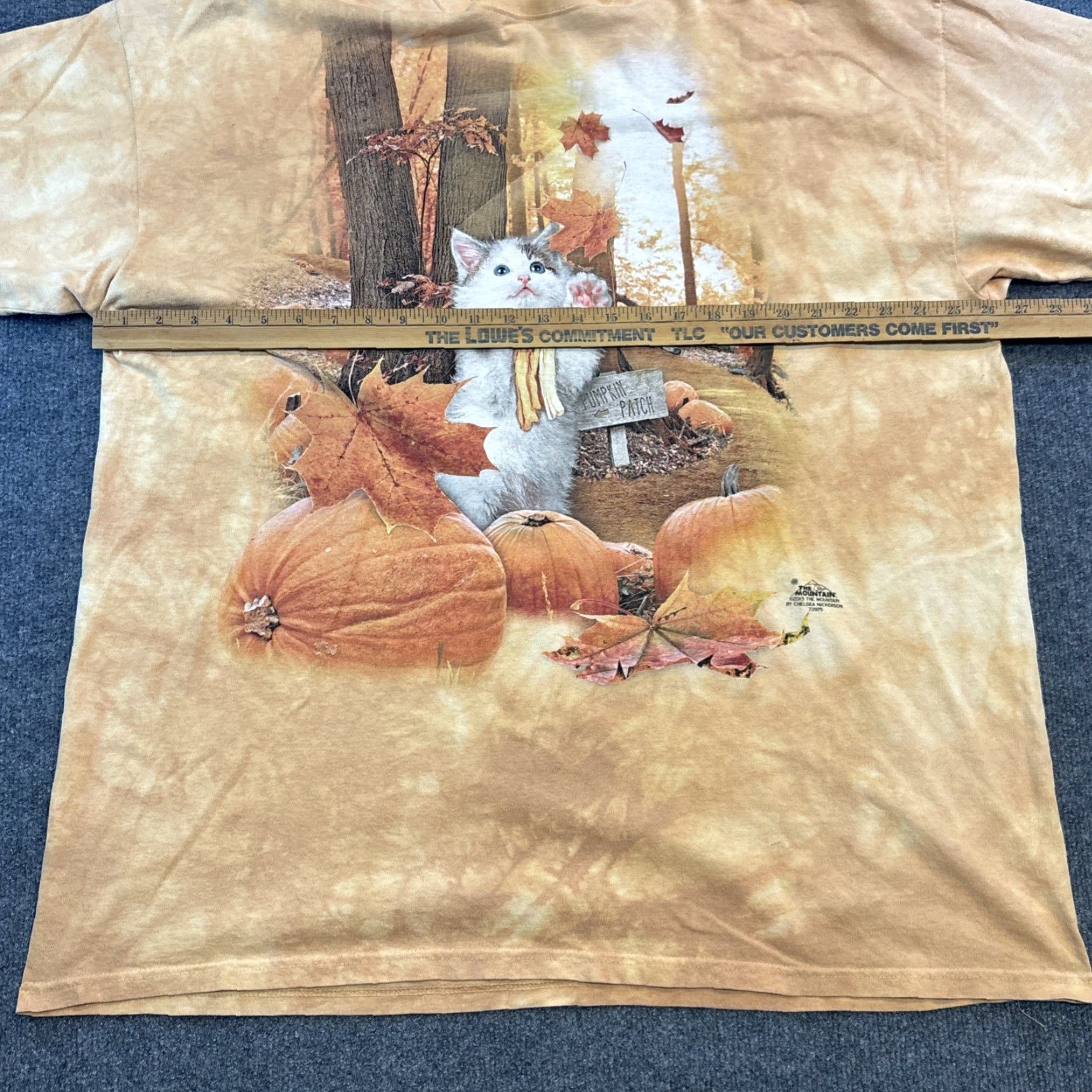 The Mountain VINTAGE Y2K Kitten Cat Pumpkin Patch Fall Forest Burnt Orange Tye Dye T-Shirt 3XL 2015 Size US XXL / EU 58 / 5 - 5 Thumbnail