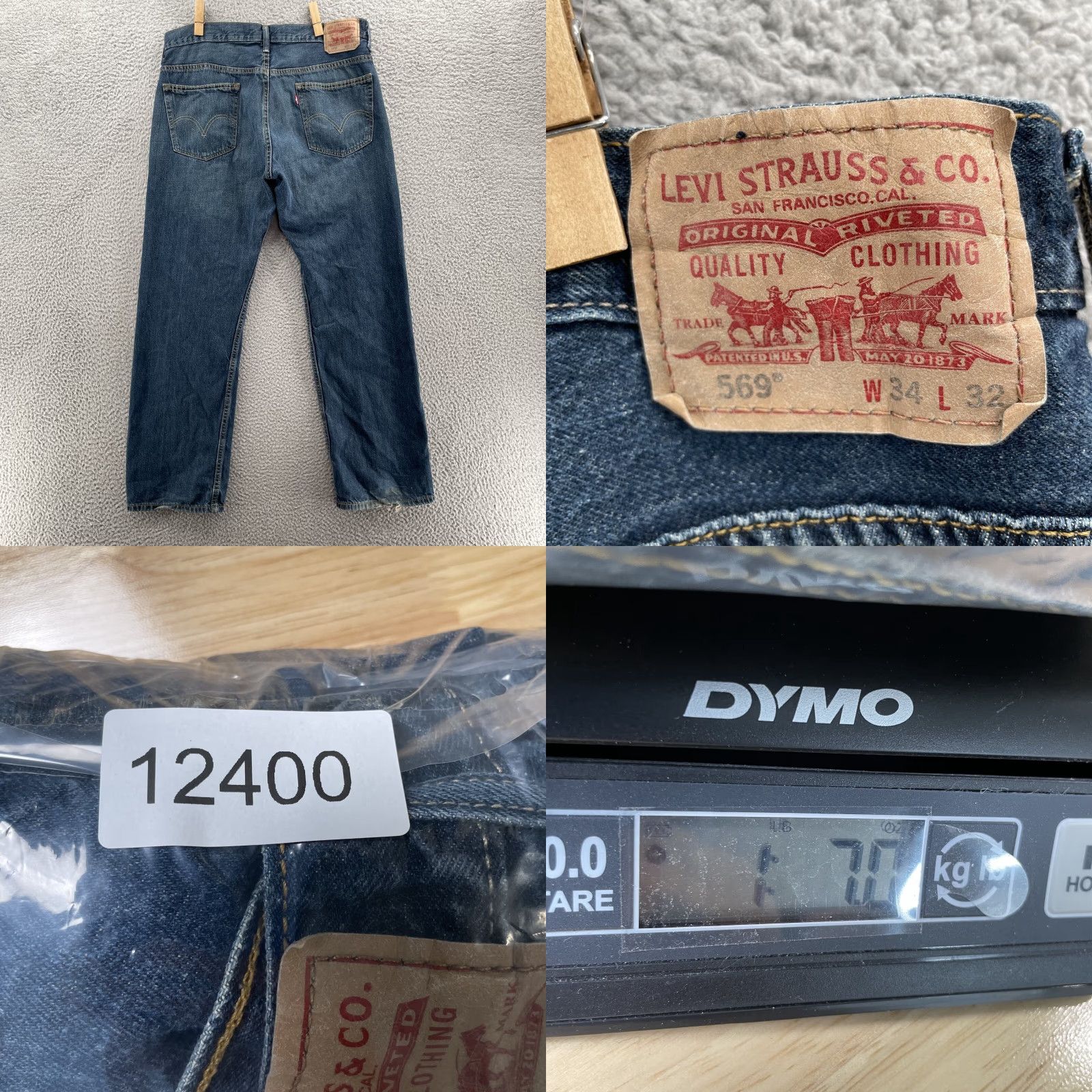 Levi's Levi's 569 Jeans Mens Straight 35x29 Denim Blue 90s Y2k Skate Baggy Workwear Vintage Collection Mens Size US 35 - 8 Thumbnail