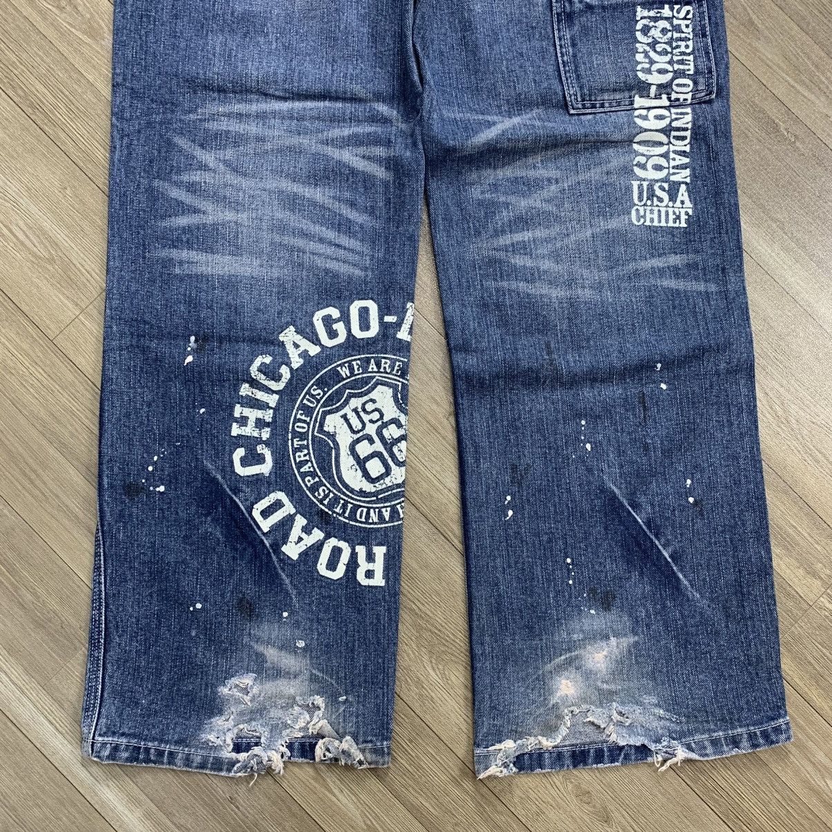 14th Addiction × If Six Was Nine × Japanese Brand Mind Of USA Patchwork Boro Distressed Double Knee Pants Size US 33 - 11 Thumbnail