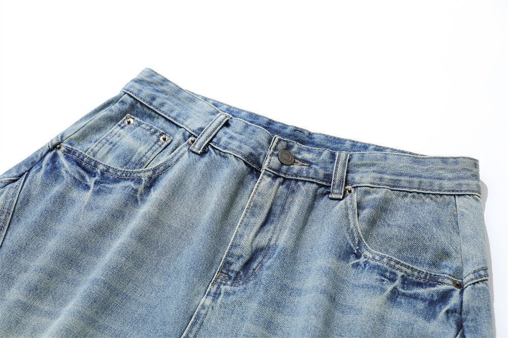 Vintage Men's Washed & Distressed Curved-Hem Denim Shorts Size US 32 / EU 48 - 3 Thumbnail