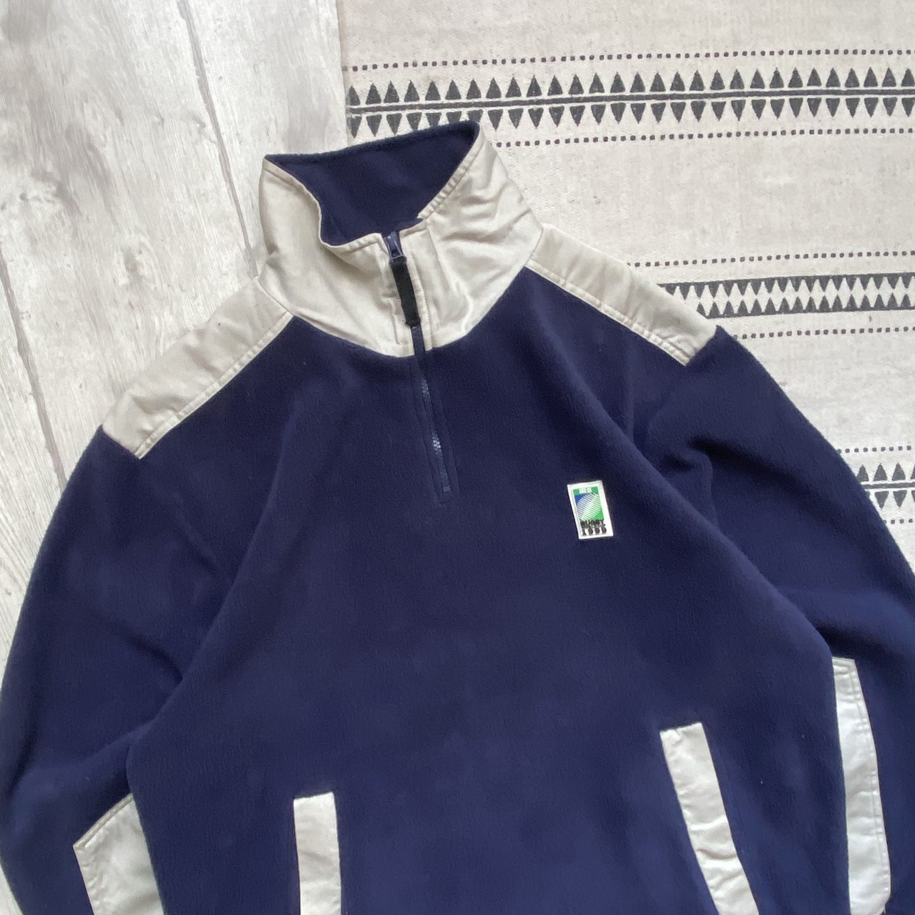 Cotton Traders 🏈 IRF Vintage 90s England Rugby Fleece Sweater Half zip Size US L / EU 52-54 / 3 - 2 Thumbnail