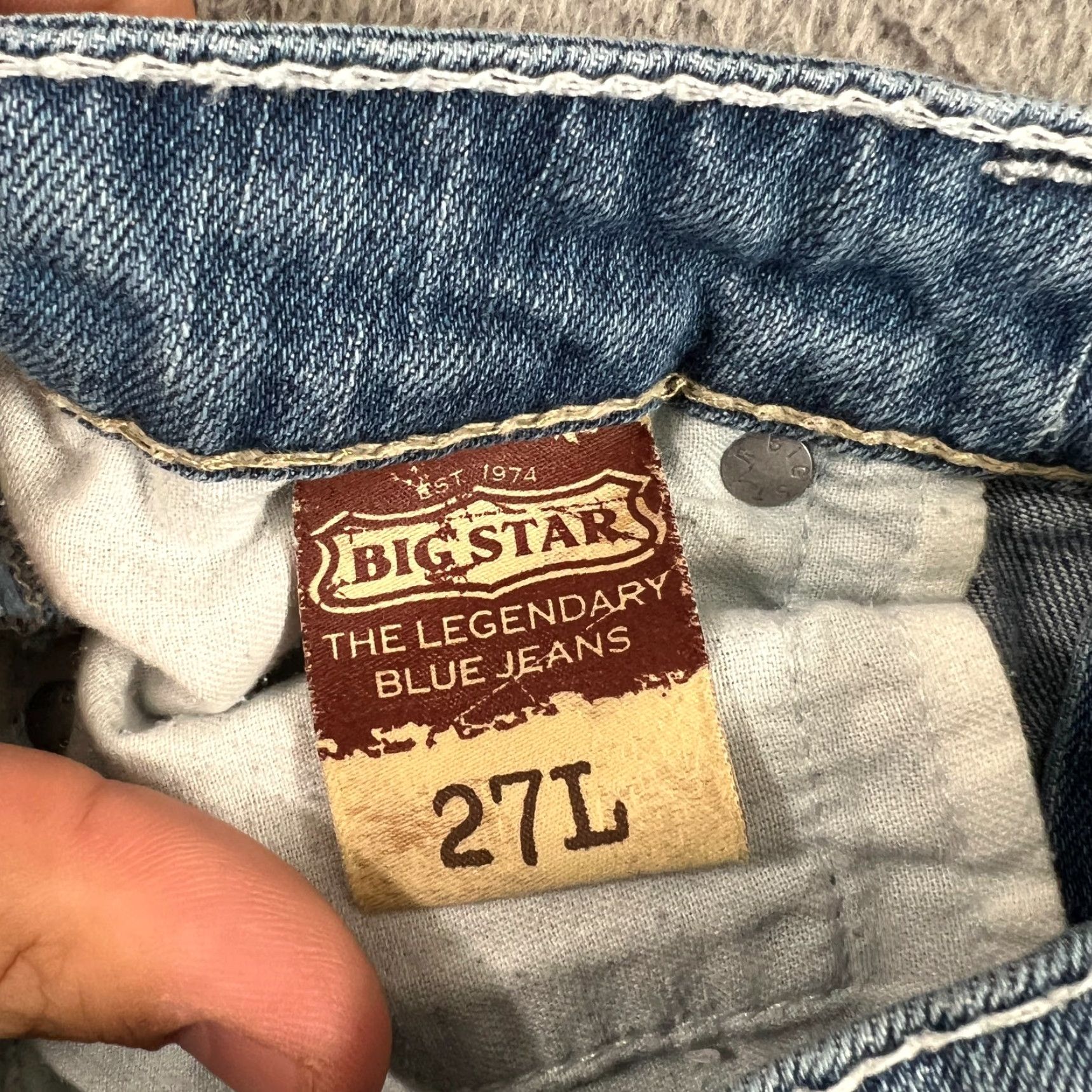 Denime VINTAGE Big Star Jeans Women's 27 Light Wash Slim Fit Low Rise Denim Western Blue Fall Summer Size 27" / US 4 / IT 40 - 7 Thumbnail