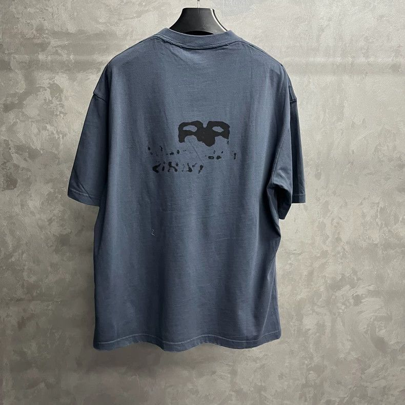 Balenciaga Balenciaga latest washed blue/black letter printed casual r Size US L / EU 52-54 / 3 - 5 Thumbnail