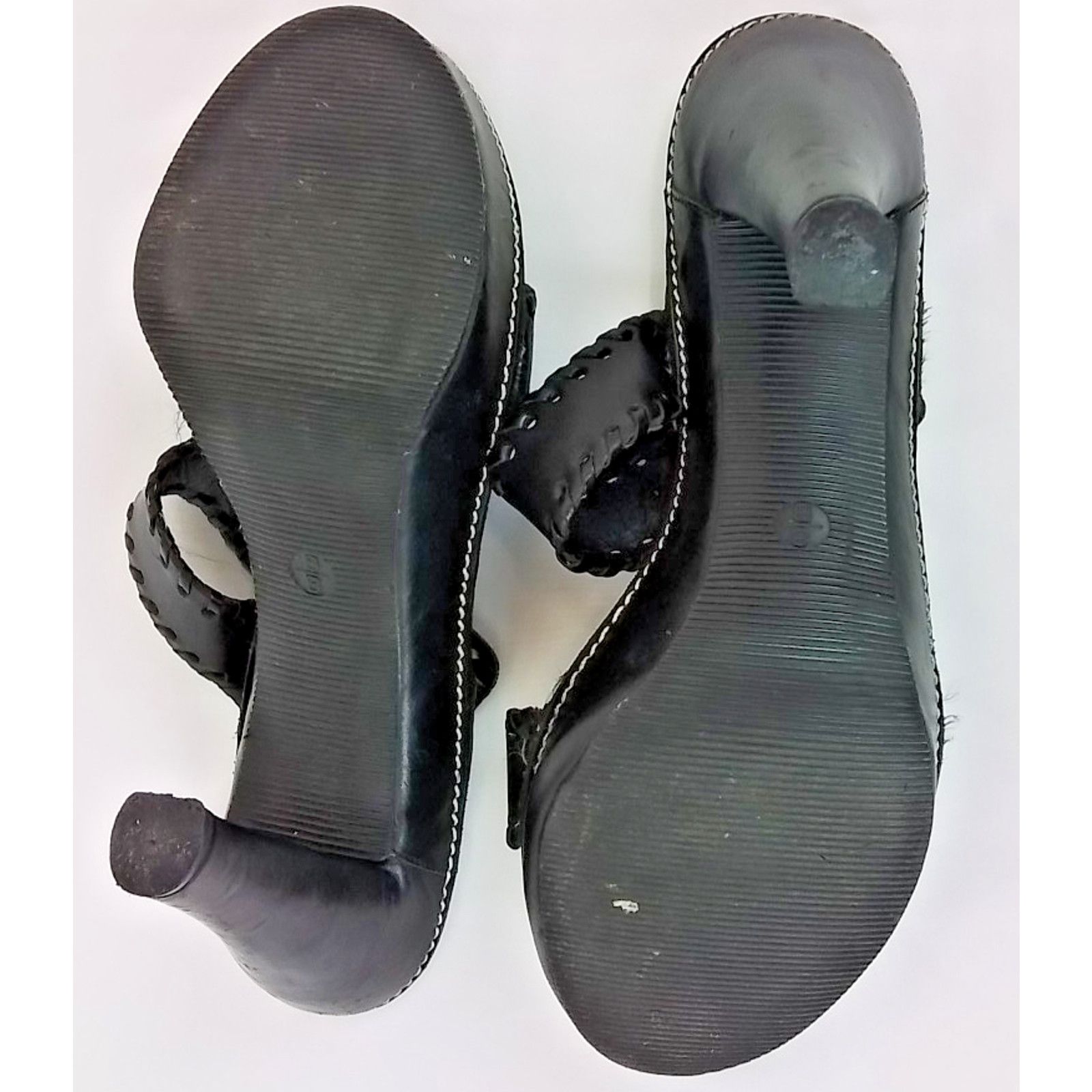 Coach Coach Leather Sandal Heels US 8B Black W/ Stitching & Buckle Size US 8 / IT 38 - 14 Thumbnail