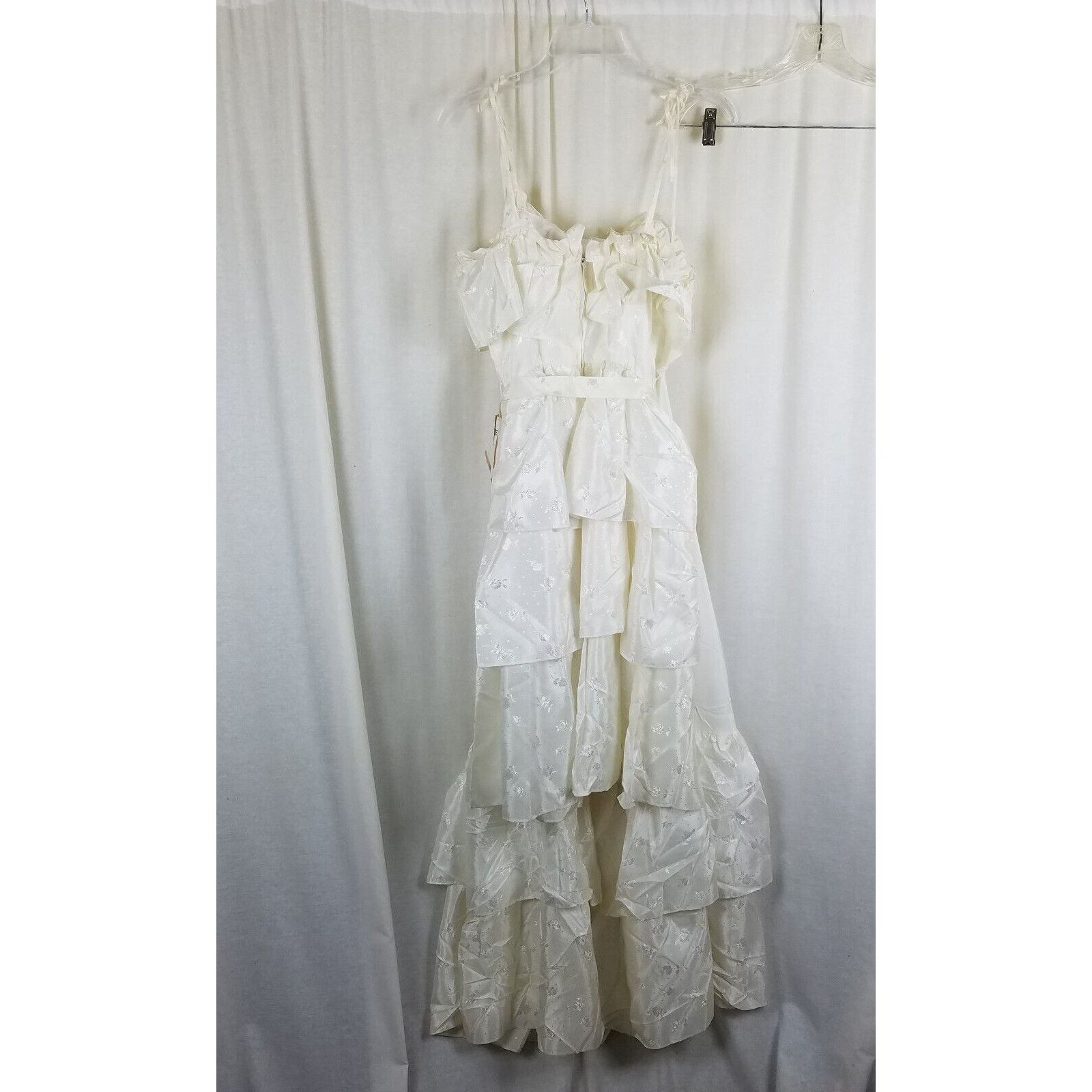 Vintage Tiered Ruffled Lace Short Maxi Dress Victorian Diamonds Run Size S / US 4 / IT 40 - 3 Thumbnail
