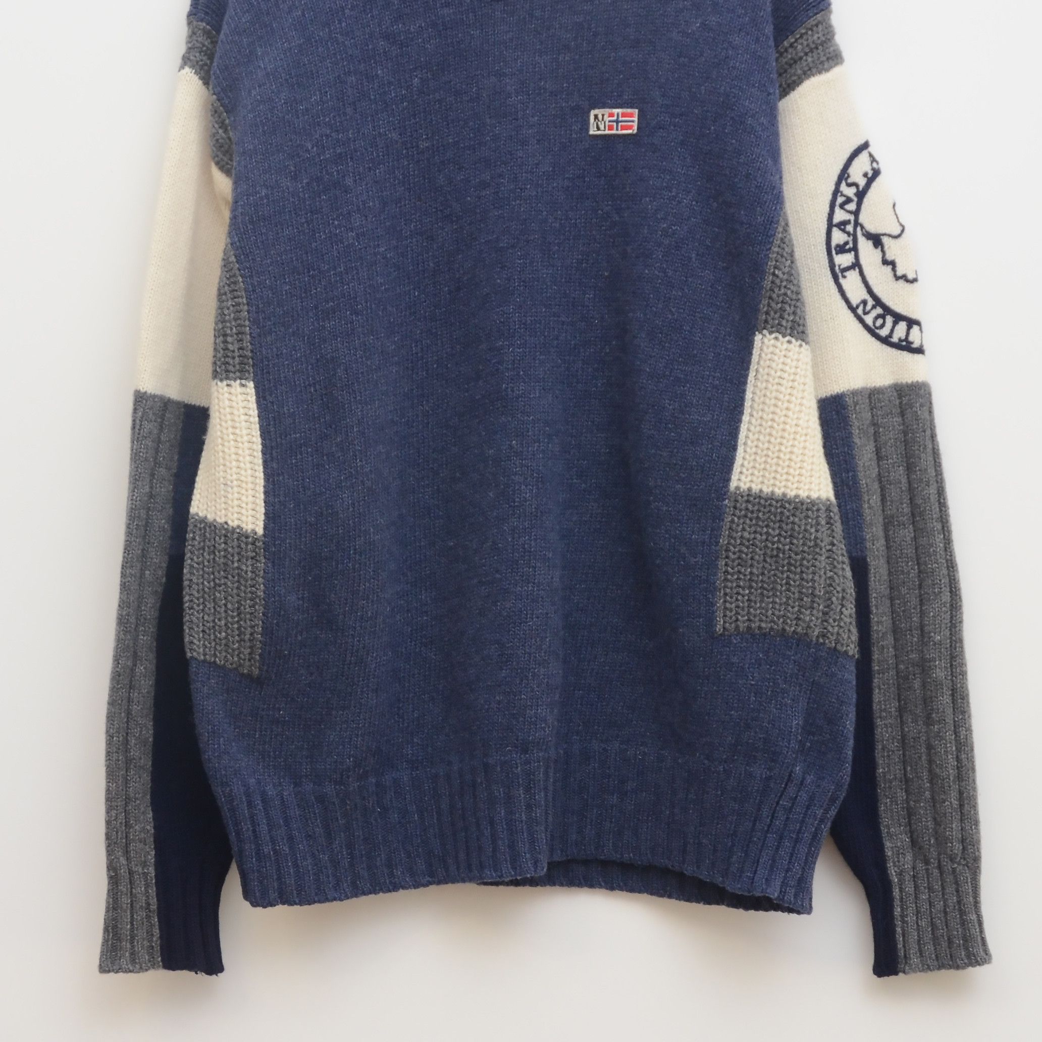 Napapijri Vntg Napapijri Sweater Wool Flags Trans Atlantic Expedition Size US L / EU 52-54 / 3 - 3 Thumbnail