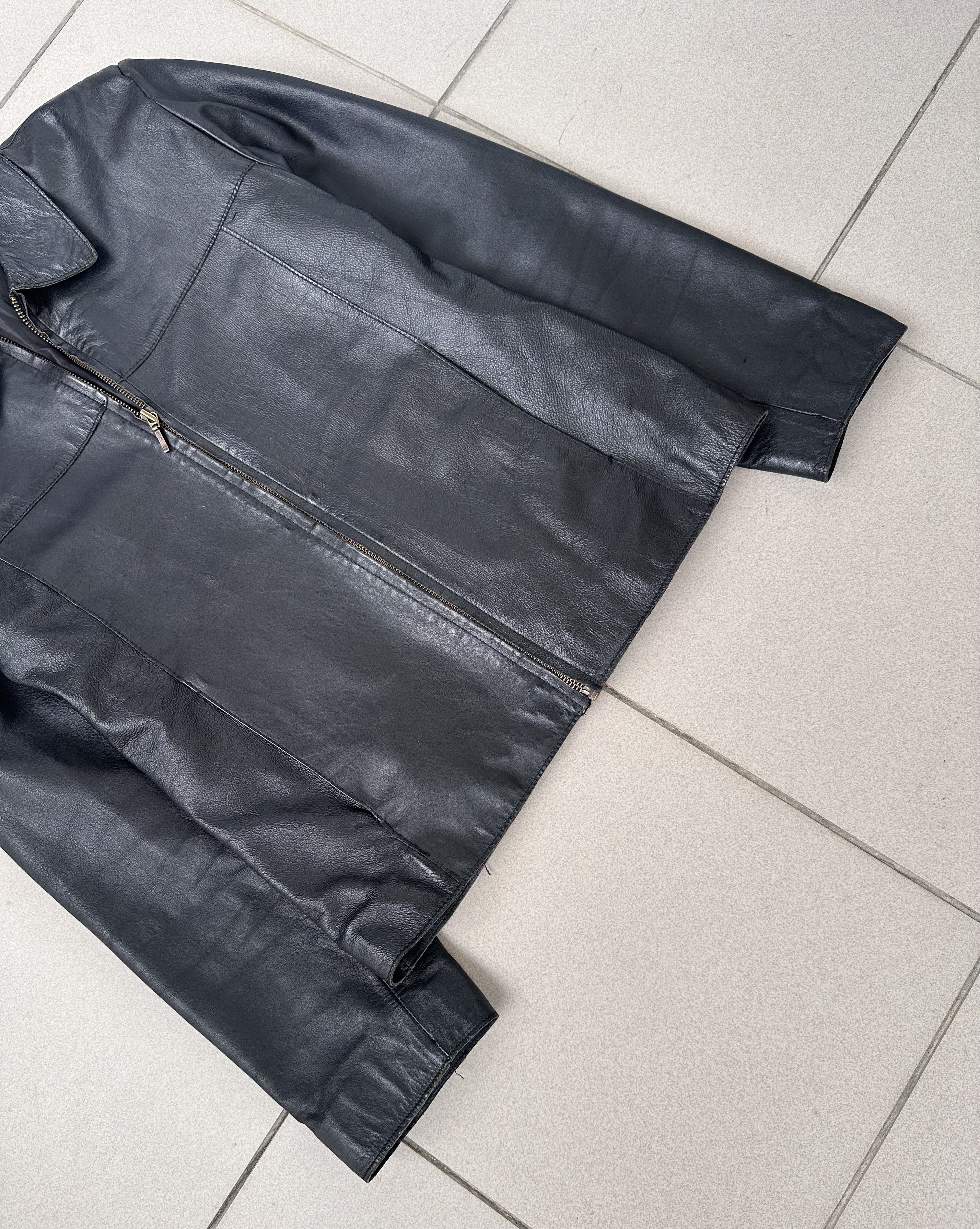 Leather Vintage Avant Garde women biker boxy leather jacket Size M / US 6-8 / IT 42-44 - 4 Thumbnail