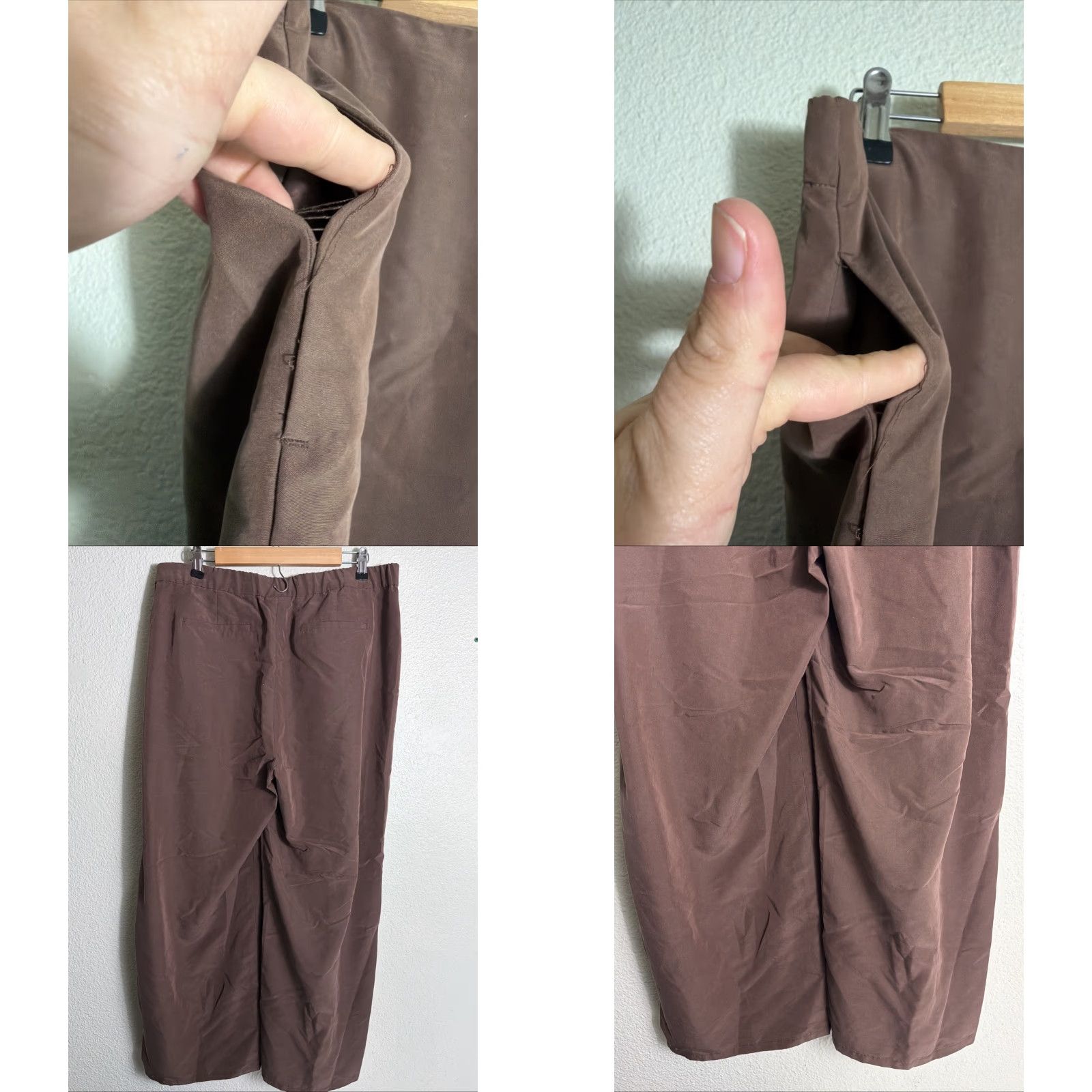J. Jill J. Jill Womens Pants Chino Wide-Leg Brown Modal Size L Side Zip Womens Brown Wide-Leg Pant 36x28 12.5” Leg Size 36" / US 14 / IT 50 - 8 Thumbnail