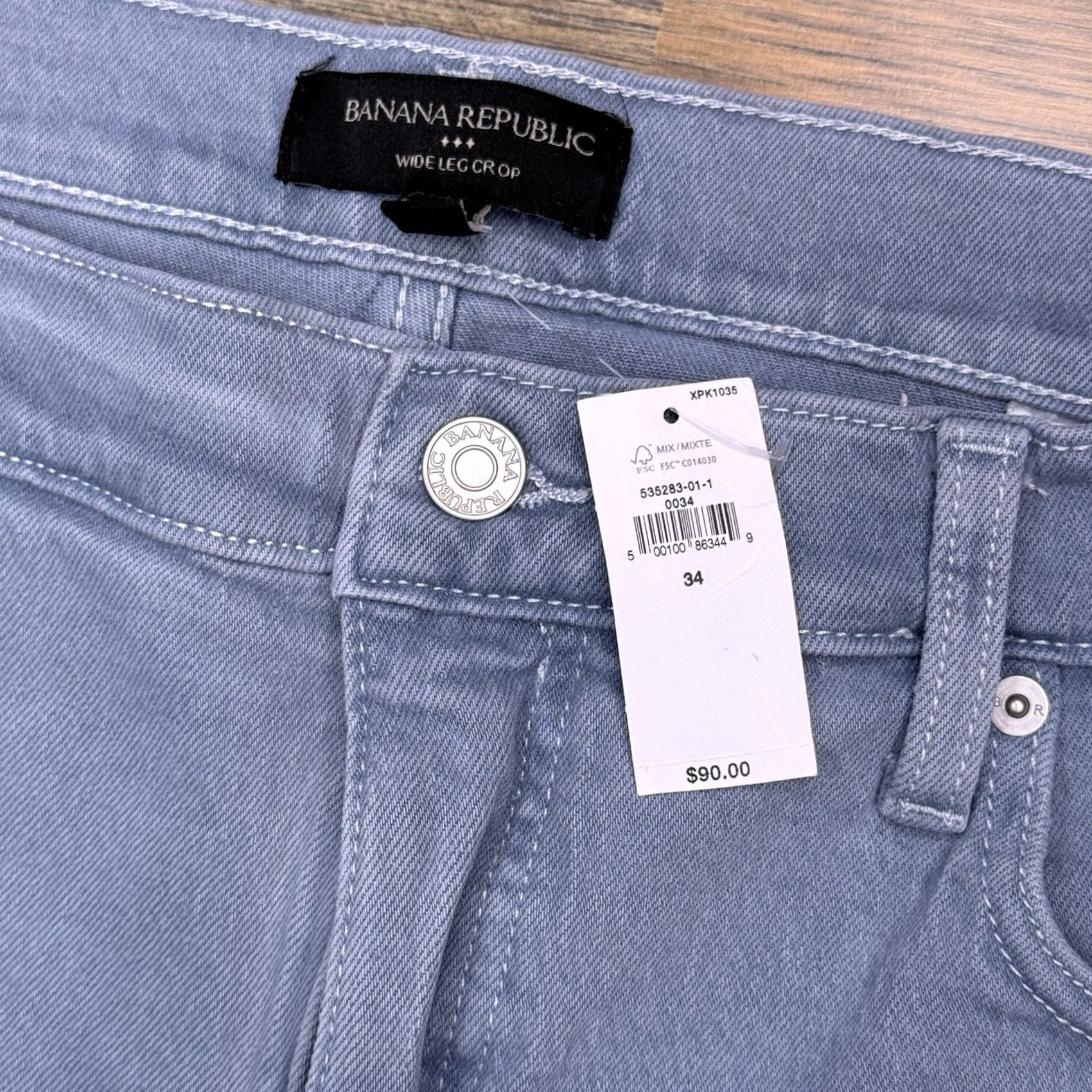 Banana Republic Banana Republic Jeans Wide-Leg Denim 34 High Rise Stretch 5-Pocket Logo Blue Women Size 24" / US 00 / IT 34 - 4 Thumbnail