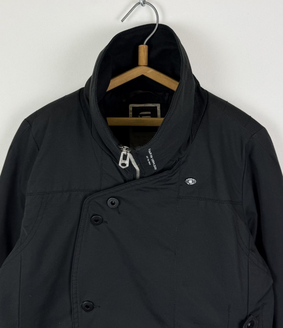 G-Star G-Star Raw Minor Trench Coat Full Zip Jacket Black Top Denim Size S / US 4 / IT 40 - 3 Thumbnail