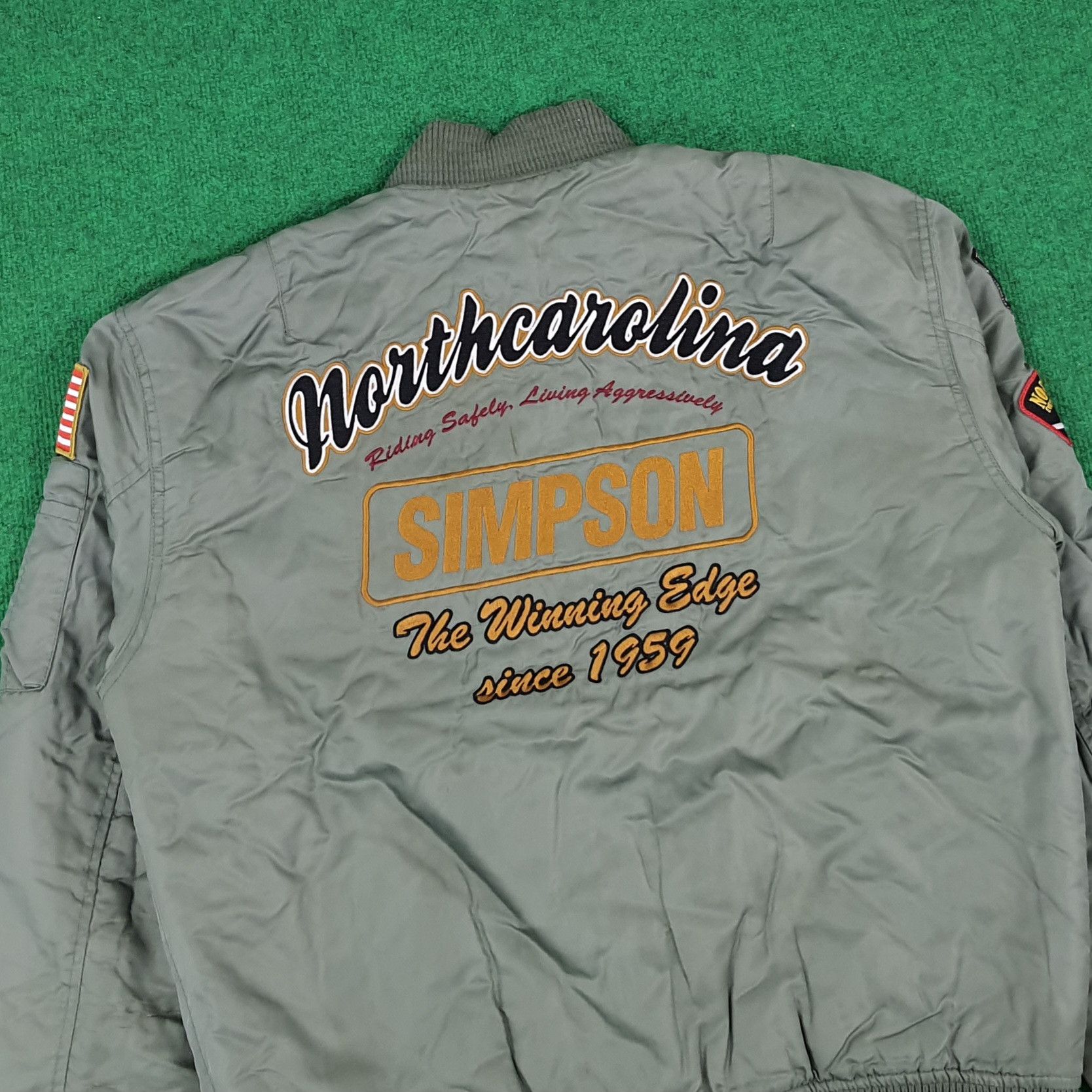 Vintage Vintage North Carolina SIMPSON USA Bomber Jacket Size US L / EU 52-54 / 3 - 2 Thumbnail