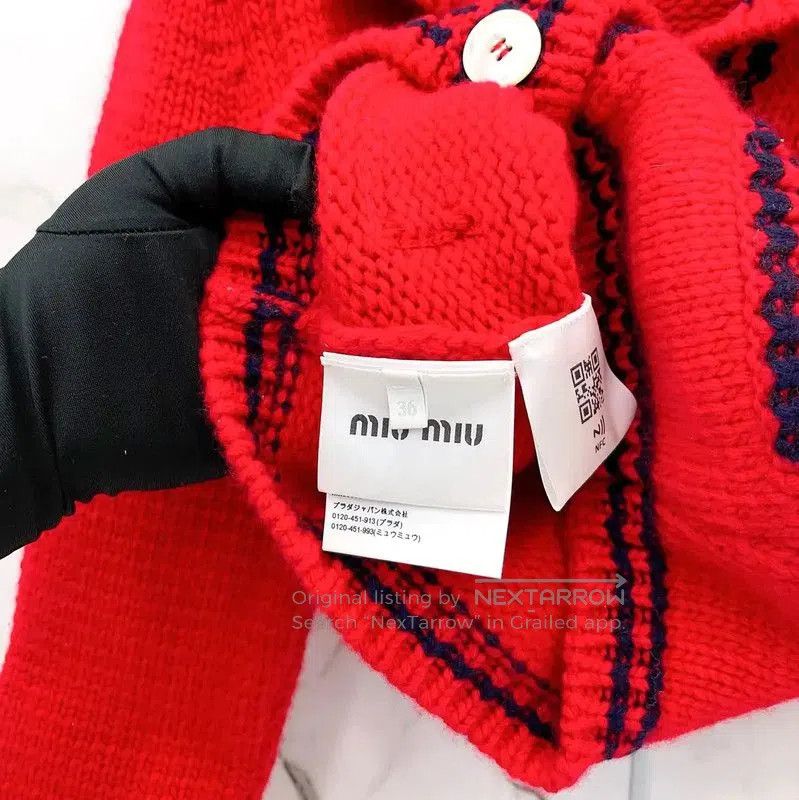 Miu Miu Miu Miu Red Wool Long Sleeve Top . Size XS / US 0-2 / IT 36-38 - 6 Thumbnail