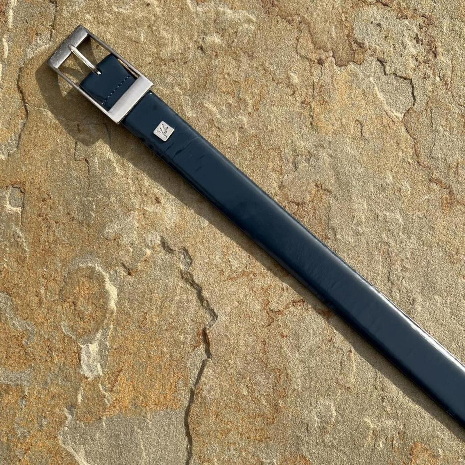 Kenneth Cole Y2K Designer Dark Blue Italian Leather Belt Size ONE SIZE - 2 Thumbnail