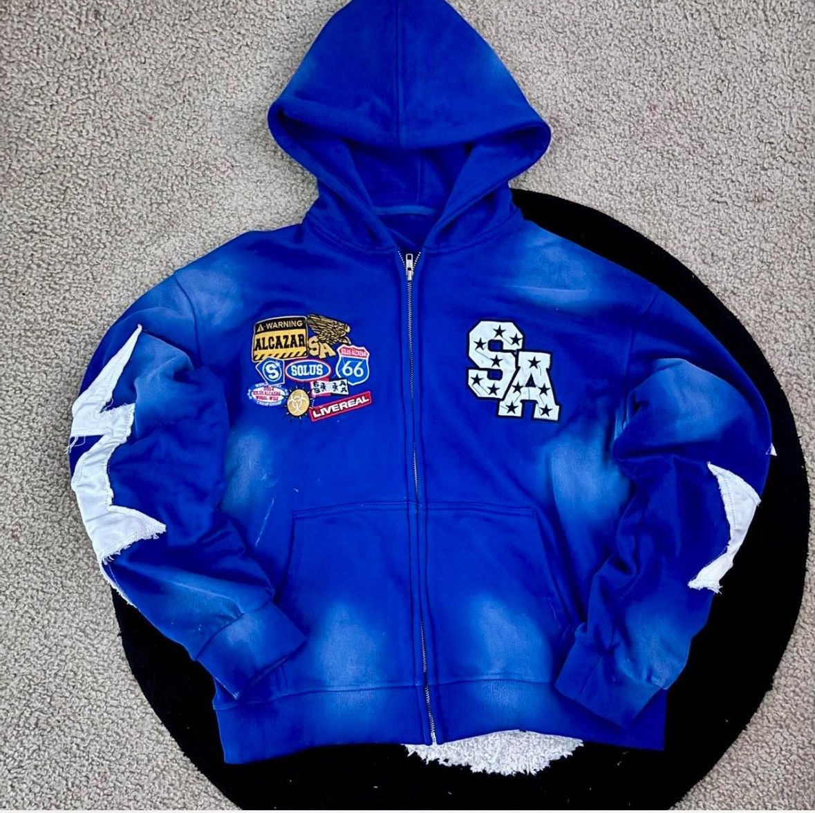 Other blue acid wasted patched Graphic zip up Size US S / EU 44-46 / 1 - 1 Thumbnail