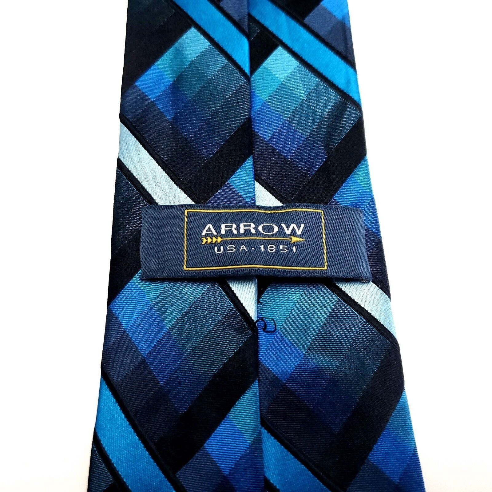 Arrow Arrow Blue Silk Tie Woven Striped Size ONE SIZE - 4 Thumbnail