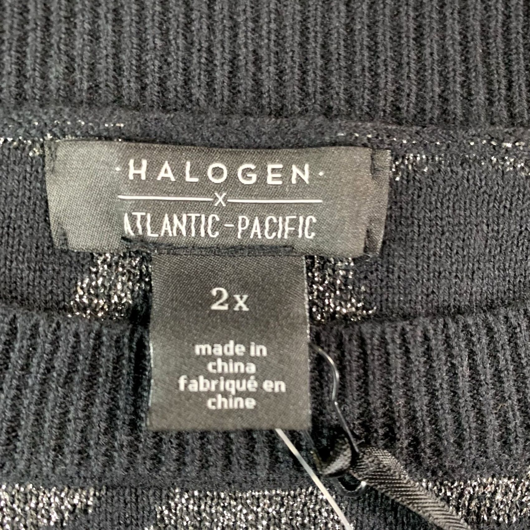 Vintage Halogen Sweater Womens 2X Crew Neck Pullover Polka Dot Metallic Black Silver Shimmer NWT Holiday Atlantic-Pacific Redefined Size XXL / US 16-18 / IT 52-54 - 3 Thumbnail